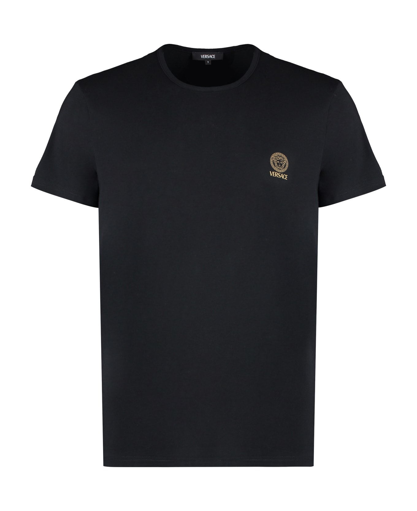 Versace Cotton Crew-neck T-shirt - BLACK