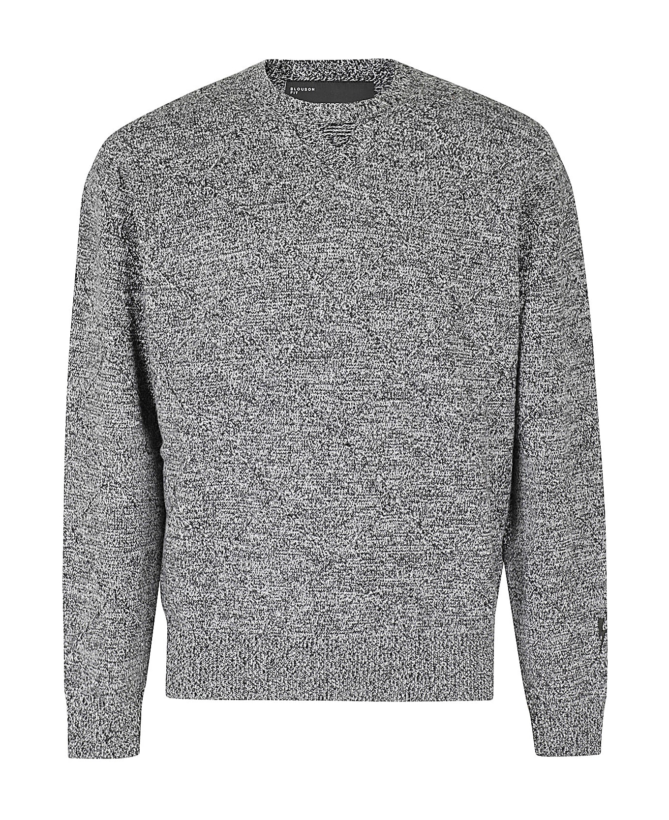 Neil Barrett Triangle Neck Detail Sweater - Black White