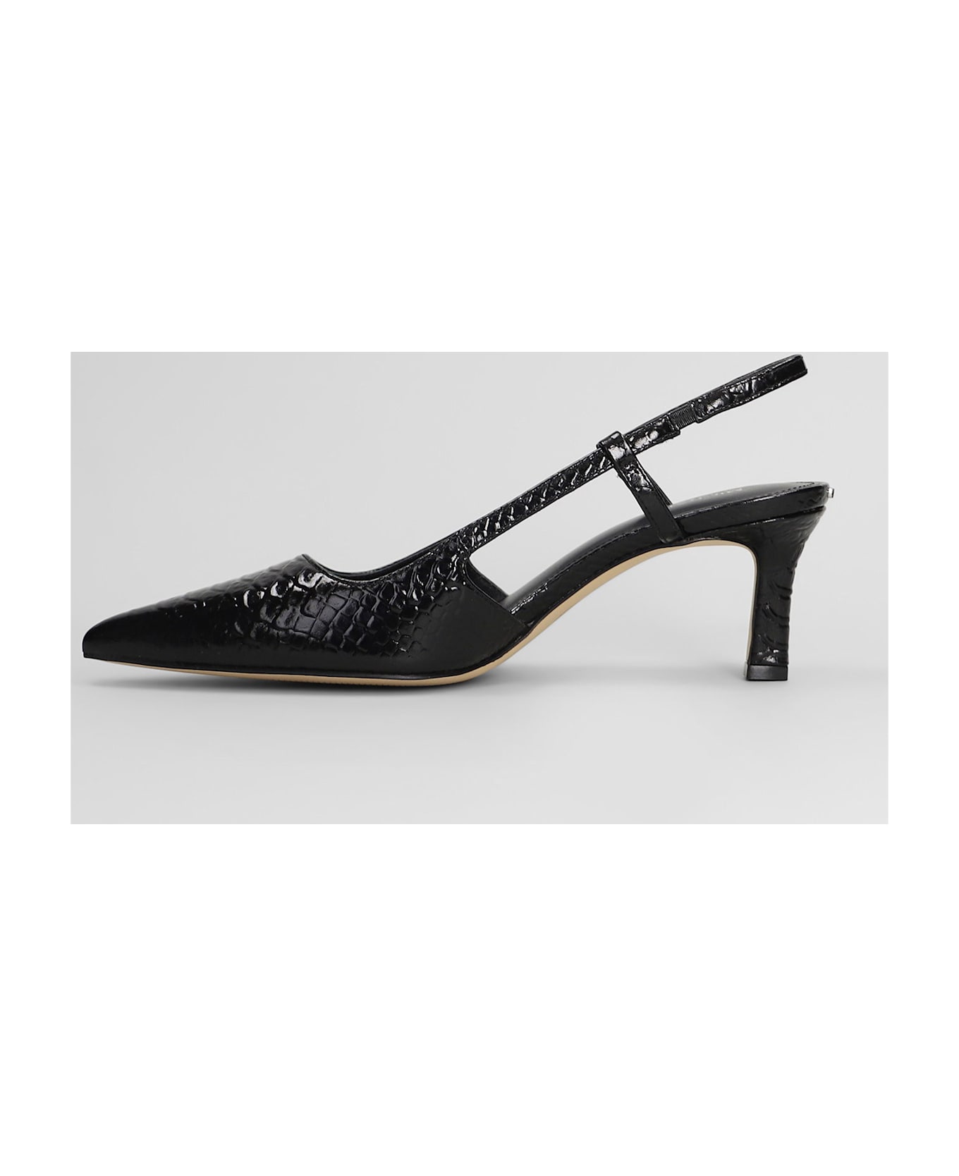 Michael Kors Alora Mid Sling Pumps In Black Leather - black