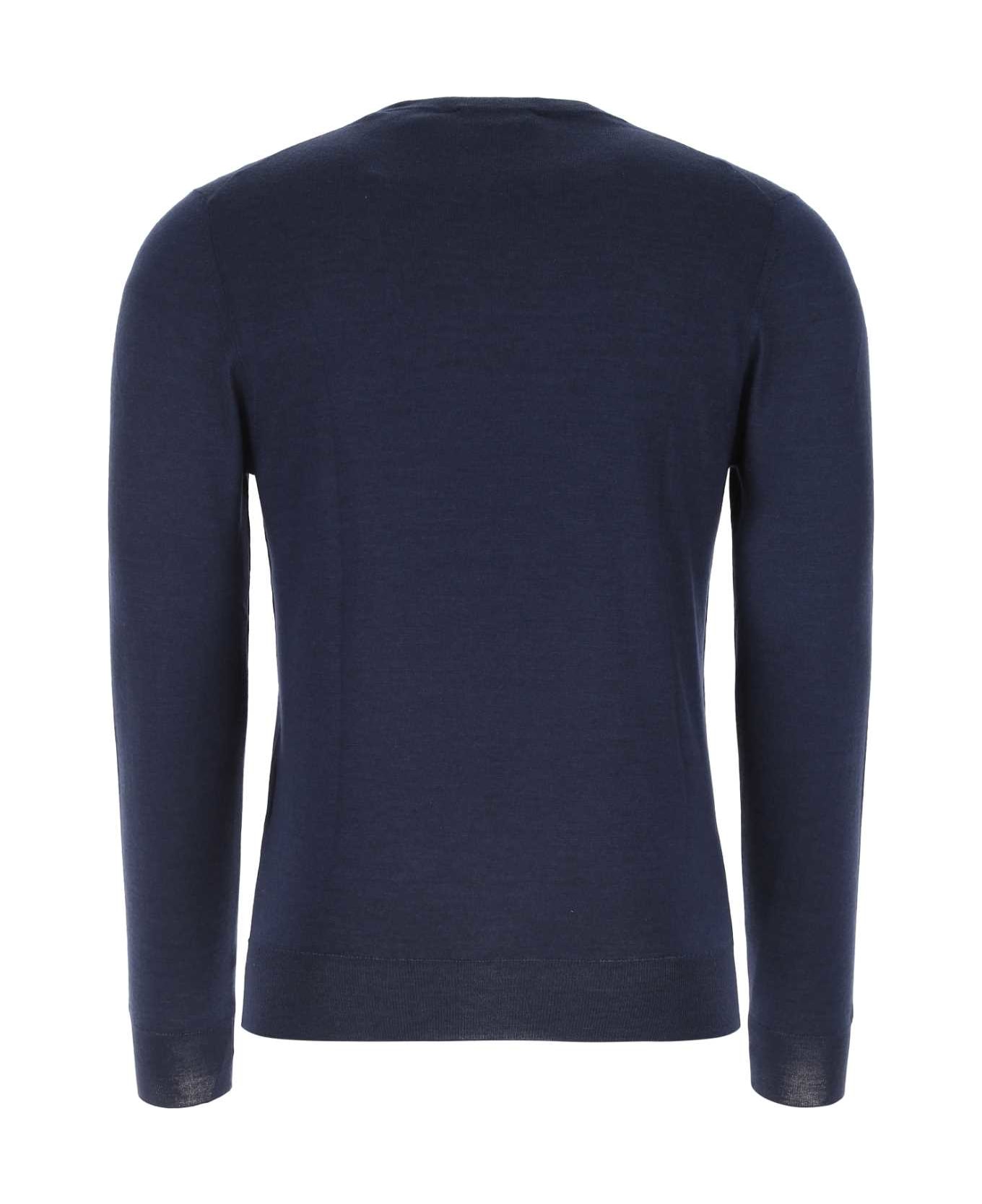 Fedeli Dark Blue Cashmere Blend Sweater - 19