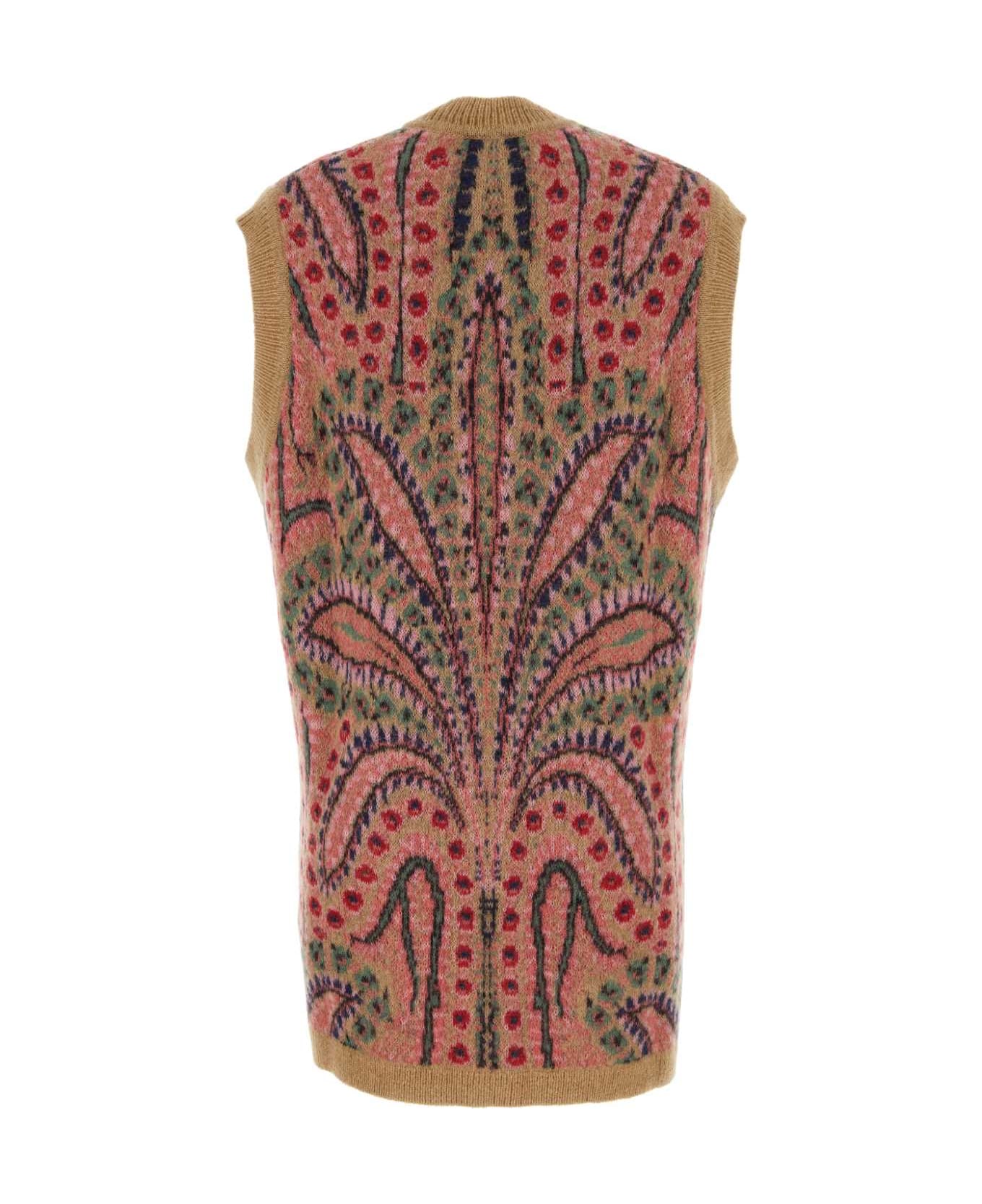 Etro Embroidered Mohair Blend Oversize Vest - 0800 ベスト