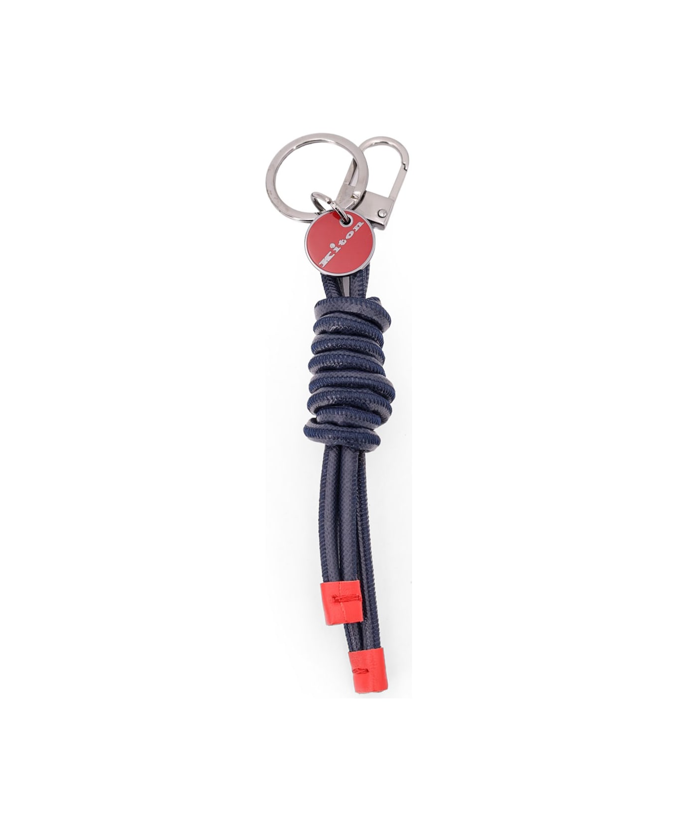 Kiton Leather Key Ring - Blue アクセサリー