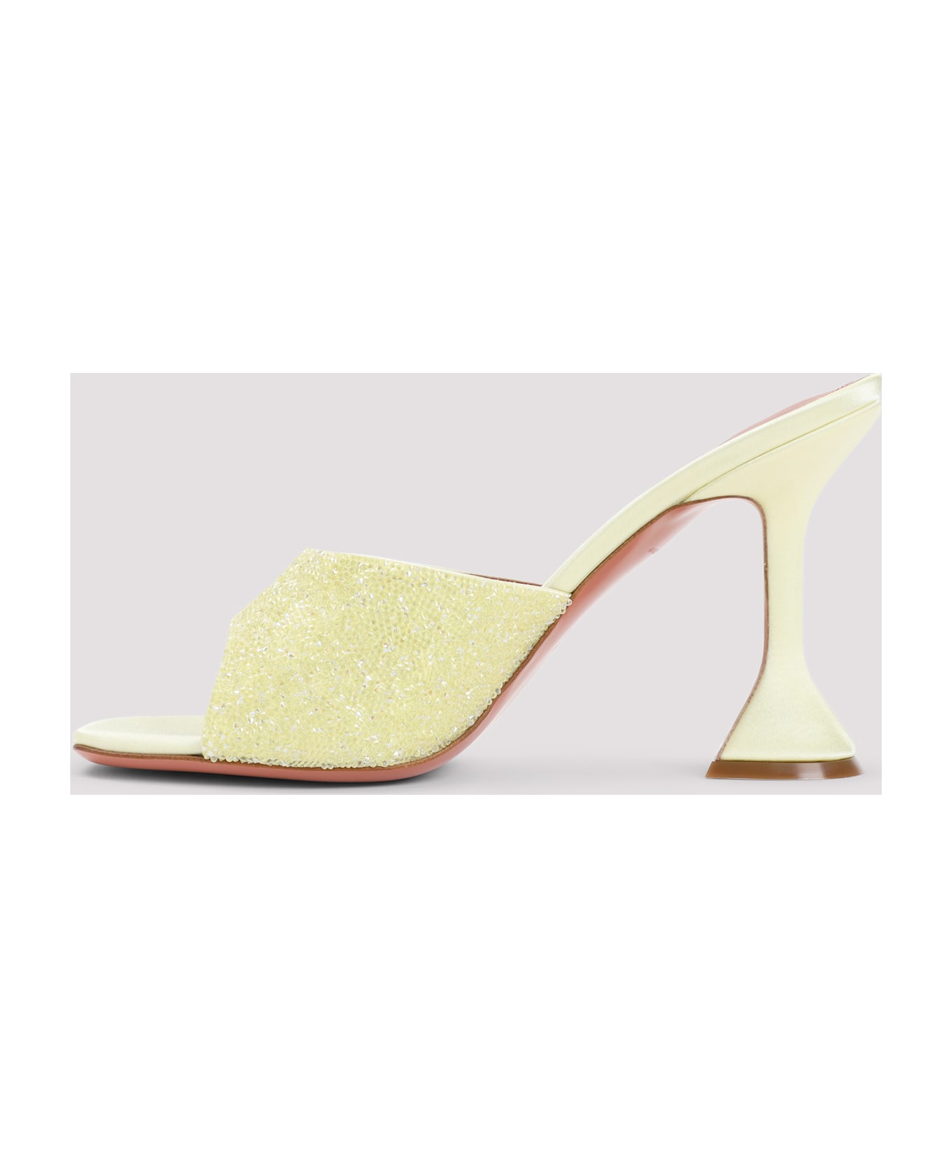 Amina Muaddi Lupita Crystal Dust 95 Sandals - Pastel Yellow