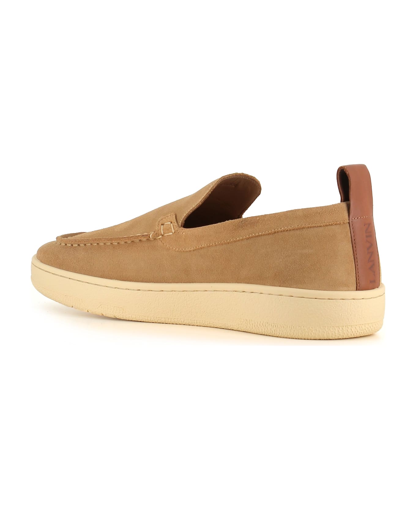 Lanvin Sneakers In Camel Suede - Beige