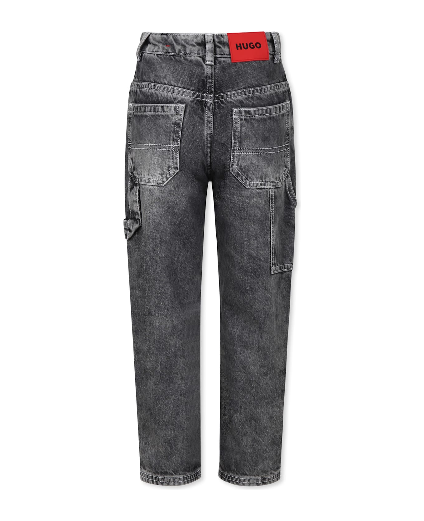 Hugo Boss Grey Jeans For Boy With Logo - Grey