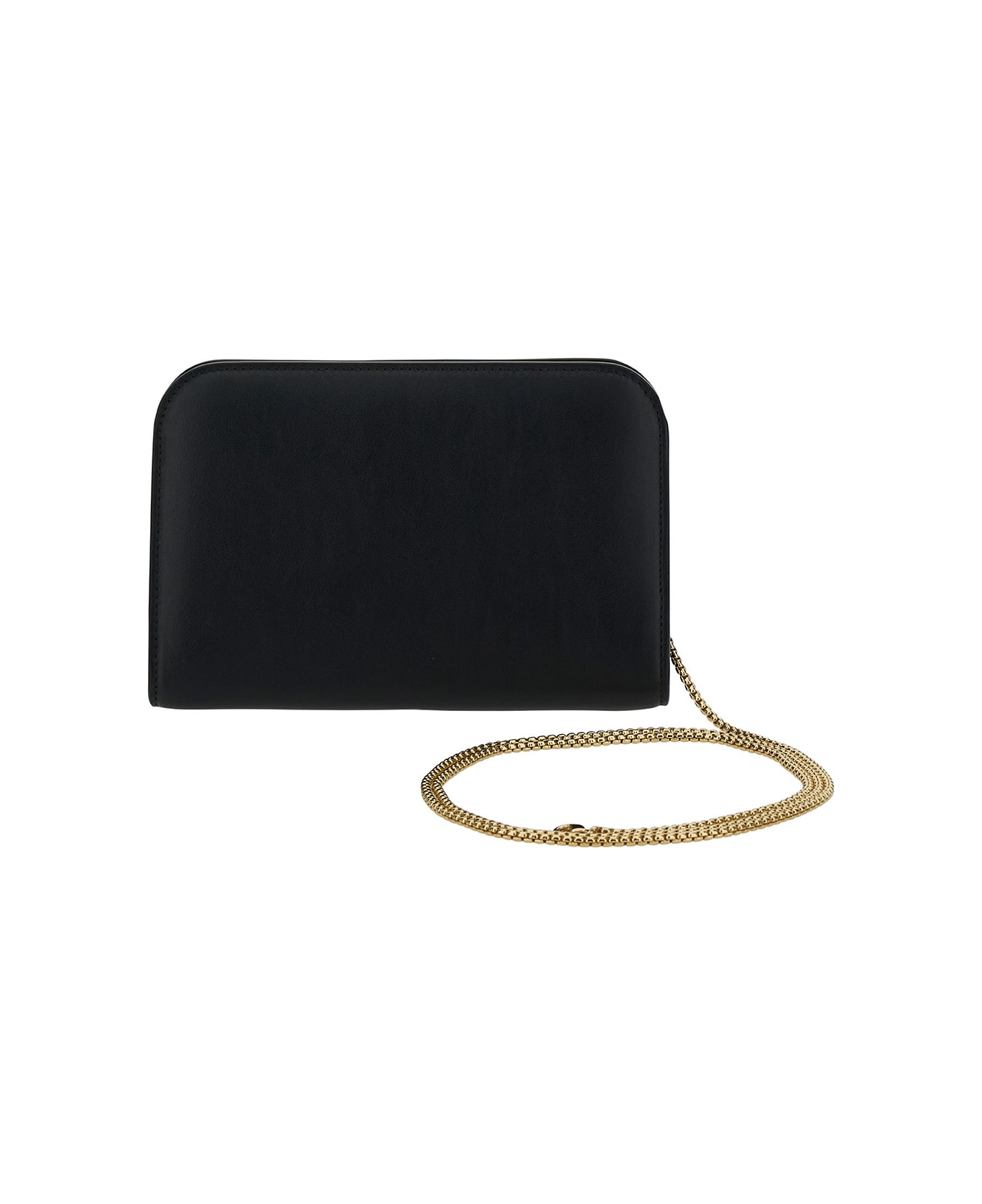 Ferragamo 'diana' Mini Clutch Bag In Black Calf Leather - Black