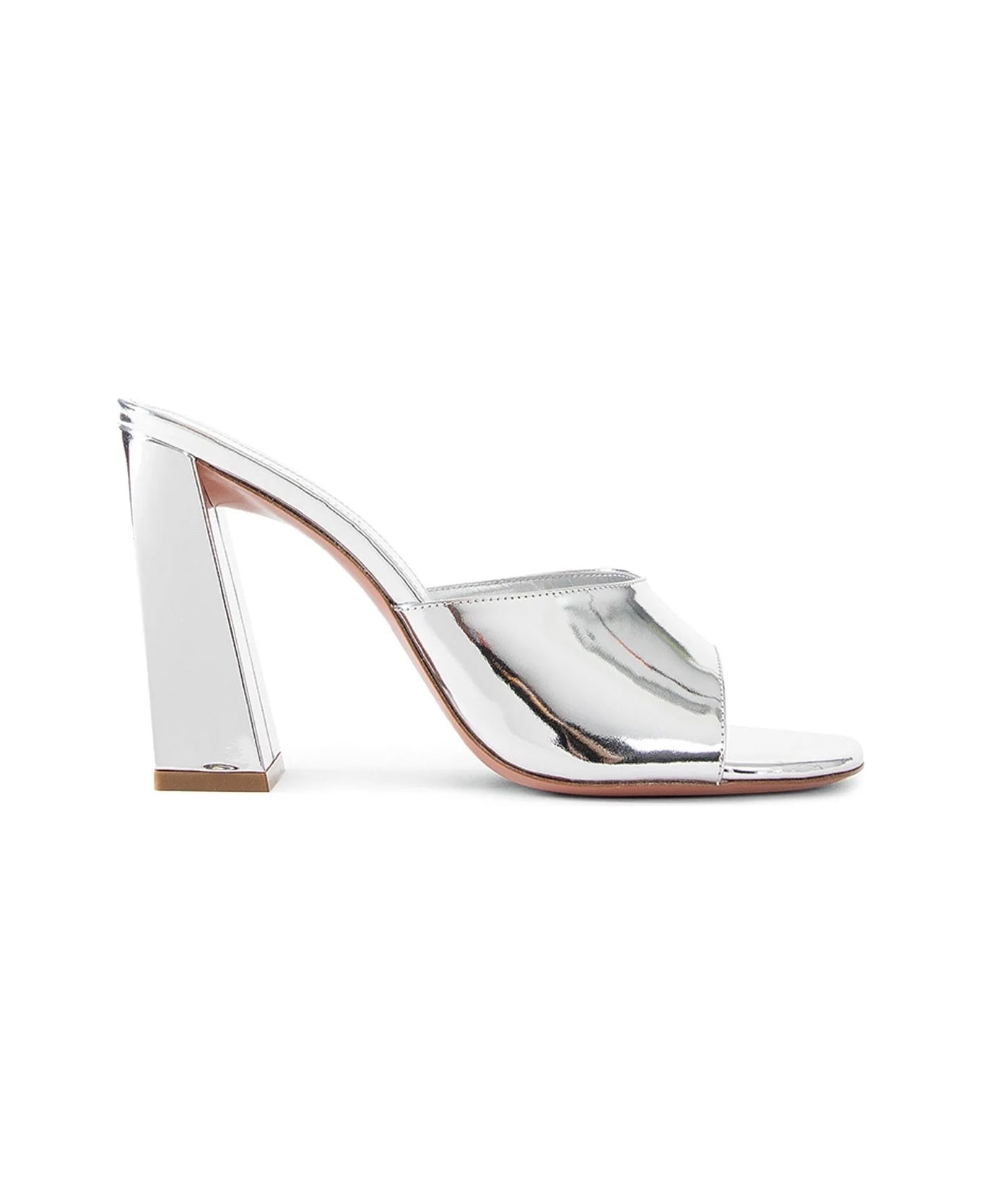 Amina Muaddi Brigitte 95 Mirror Mules - Silver