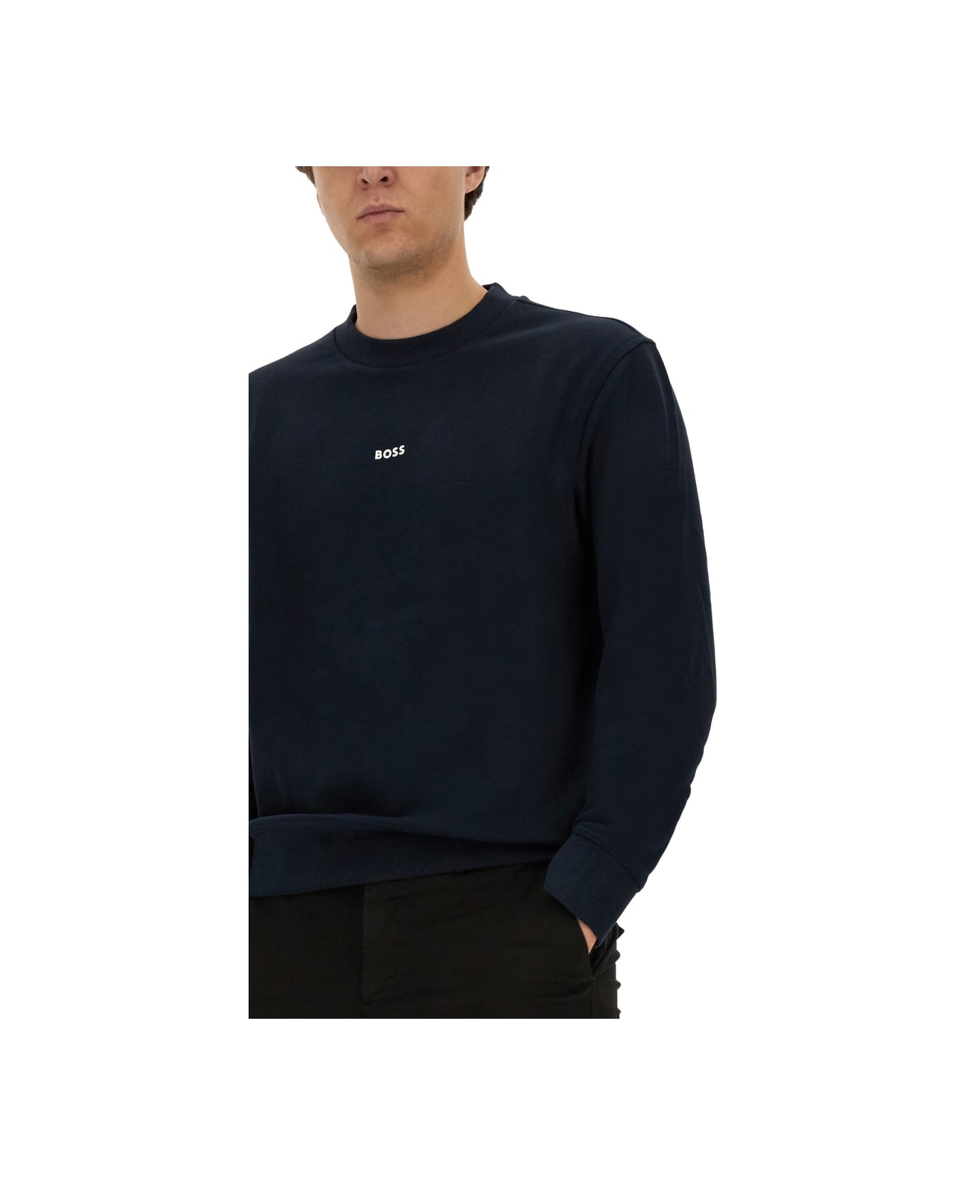 Hugo Boss Sweatshirt With Logo - BLUE フリース