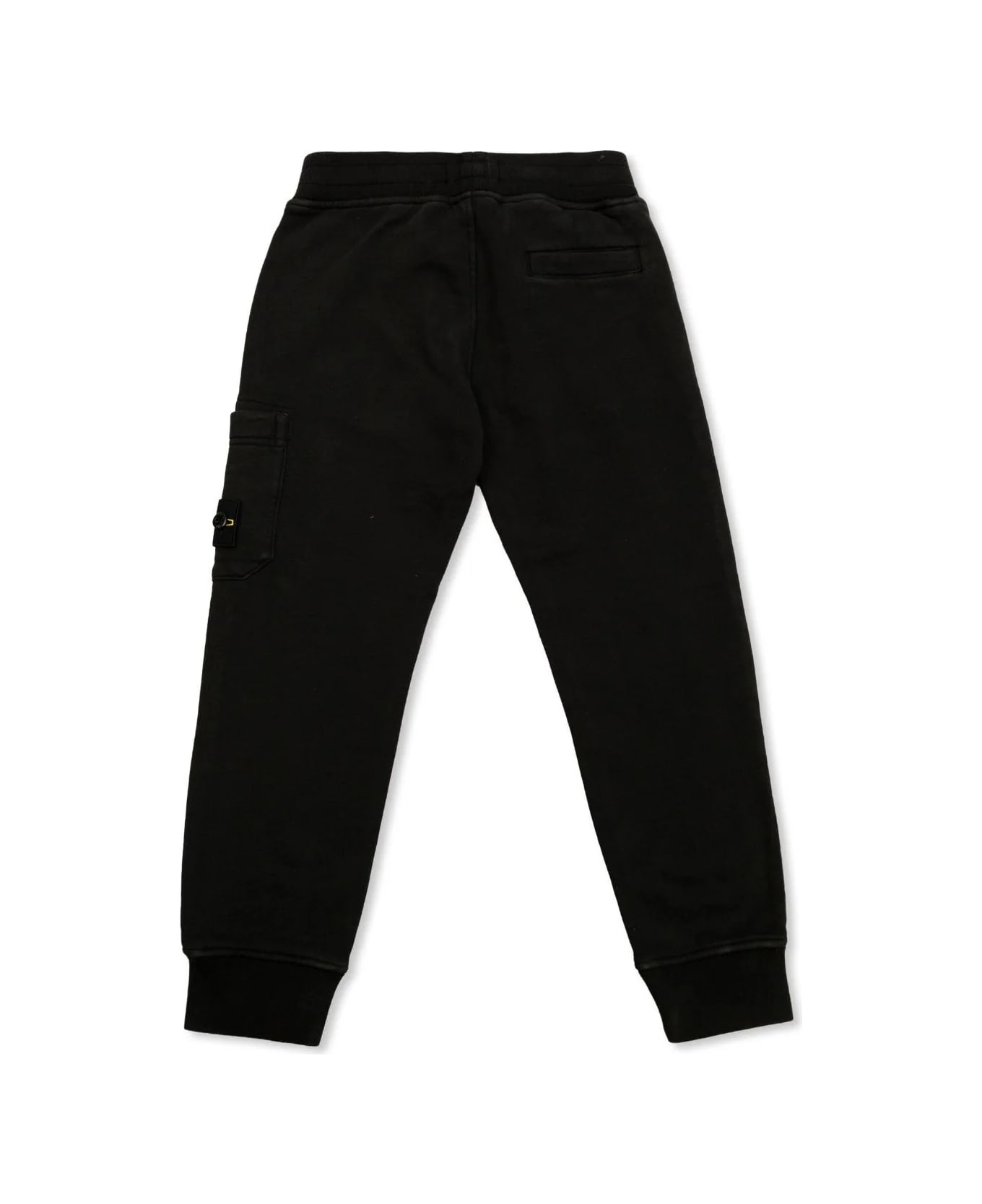 Stone Island Black Fleece Cotton Cargo Trousers - Black ボトムス