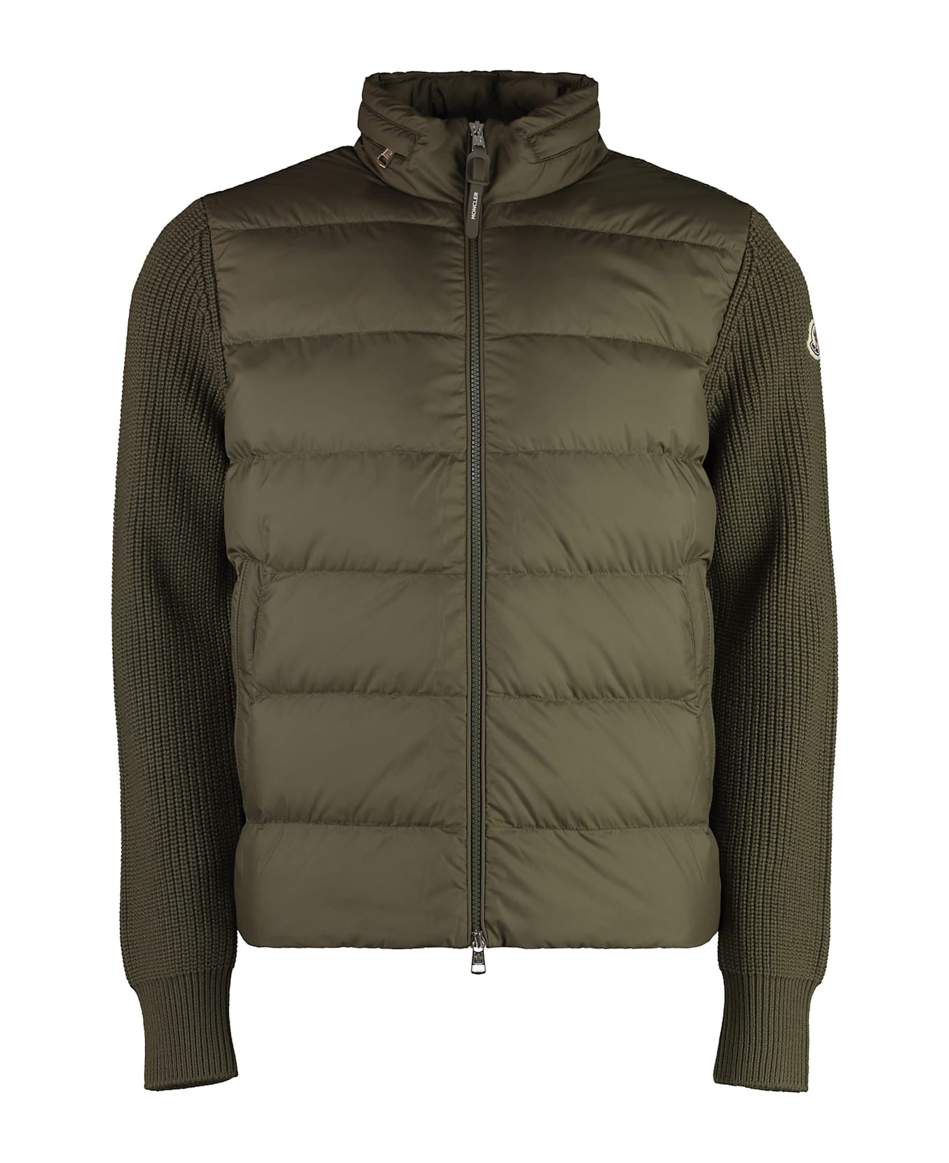 Moncler Cardigan With Padded Front Panel - green カーディガン