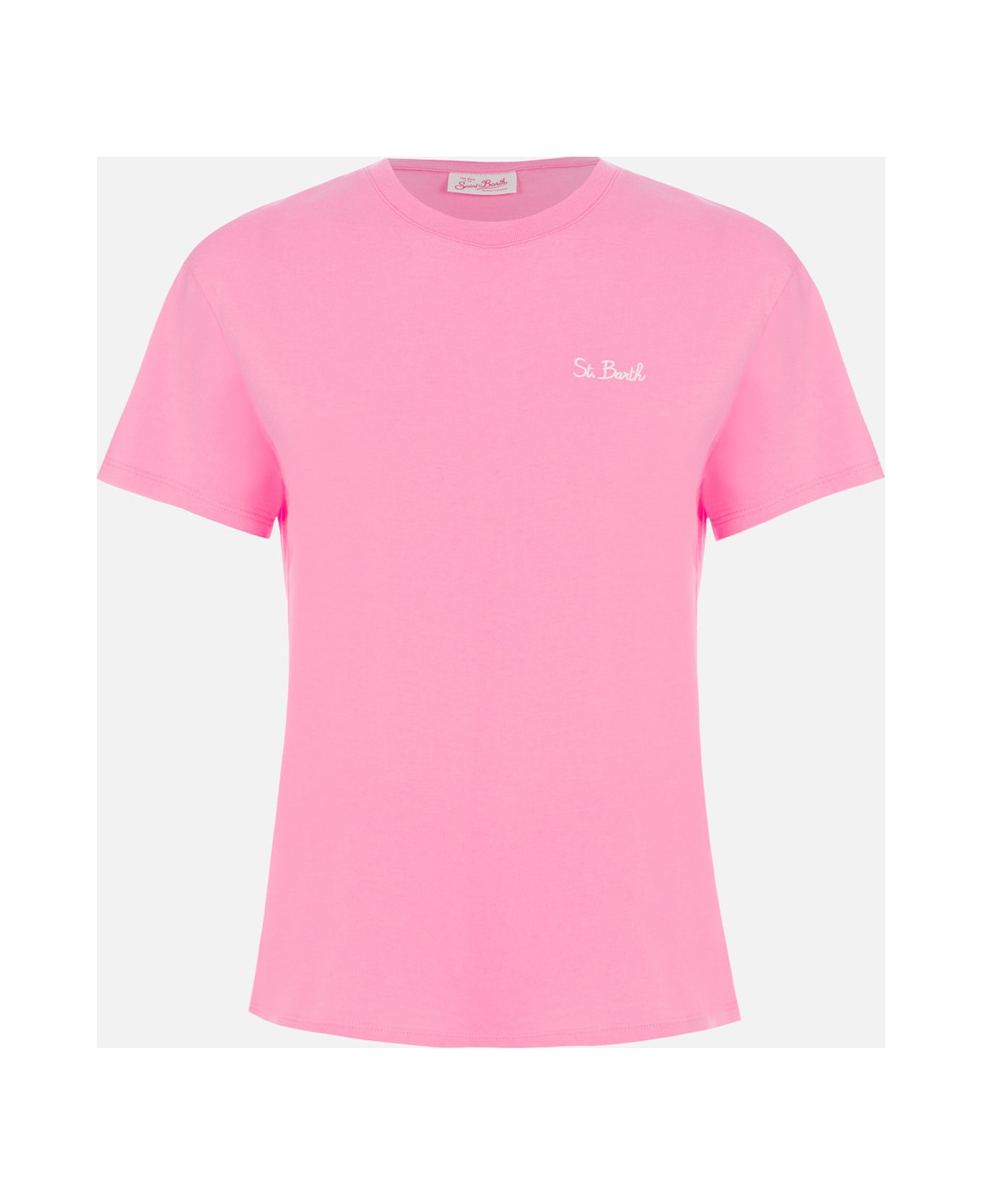 MC2 Saint Barth Woman Pink Cotton Jersey Crewneck T-shirt Emilie - PINK