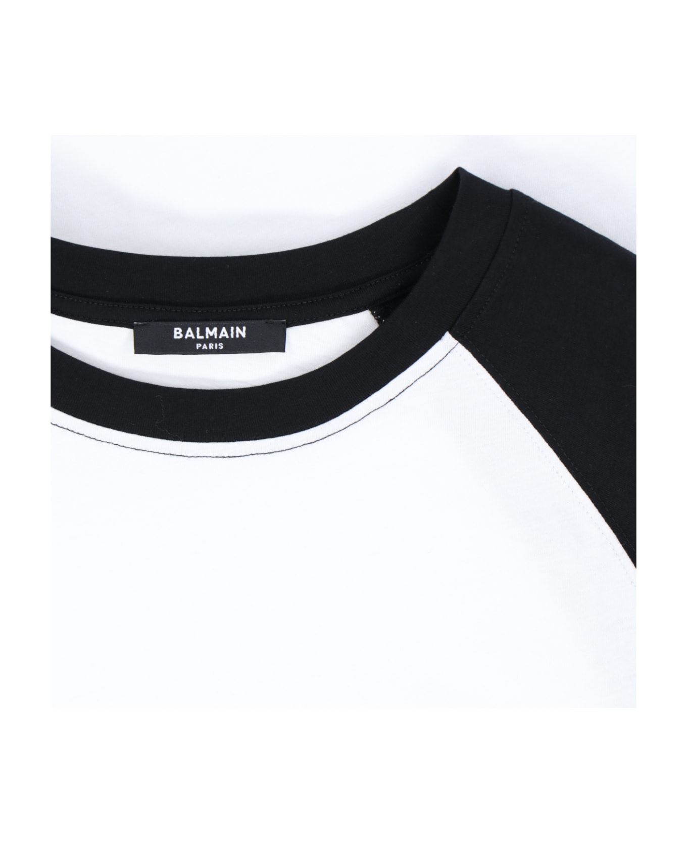 Balmain Logo Crop T-shirt - White