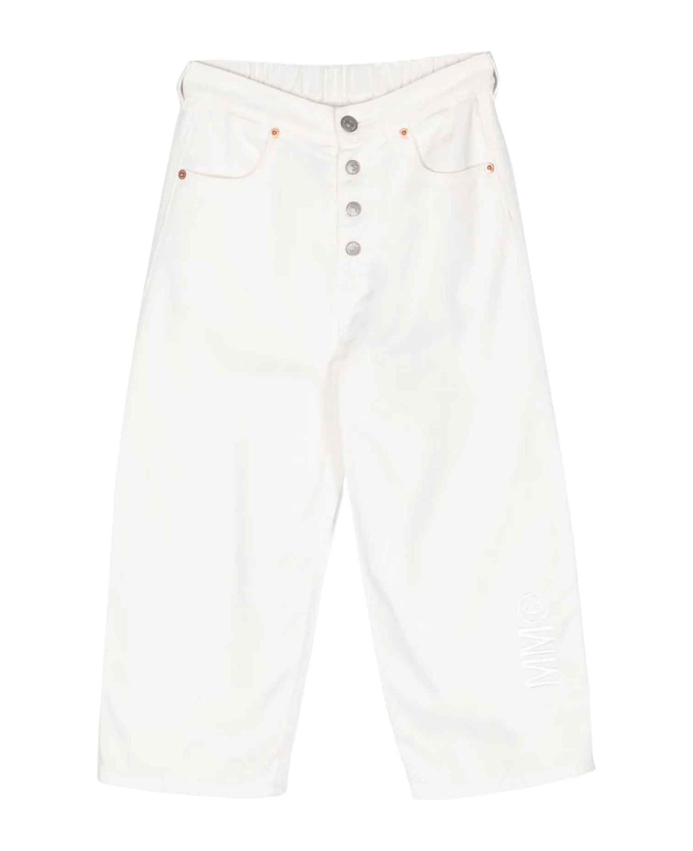 MM6 Maison Margiela White Trousers Unisex - Bianco