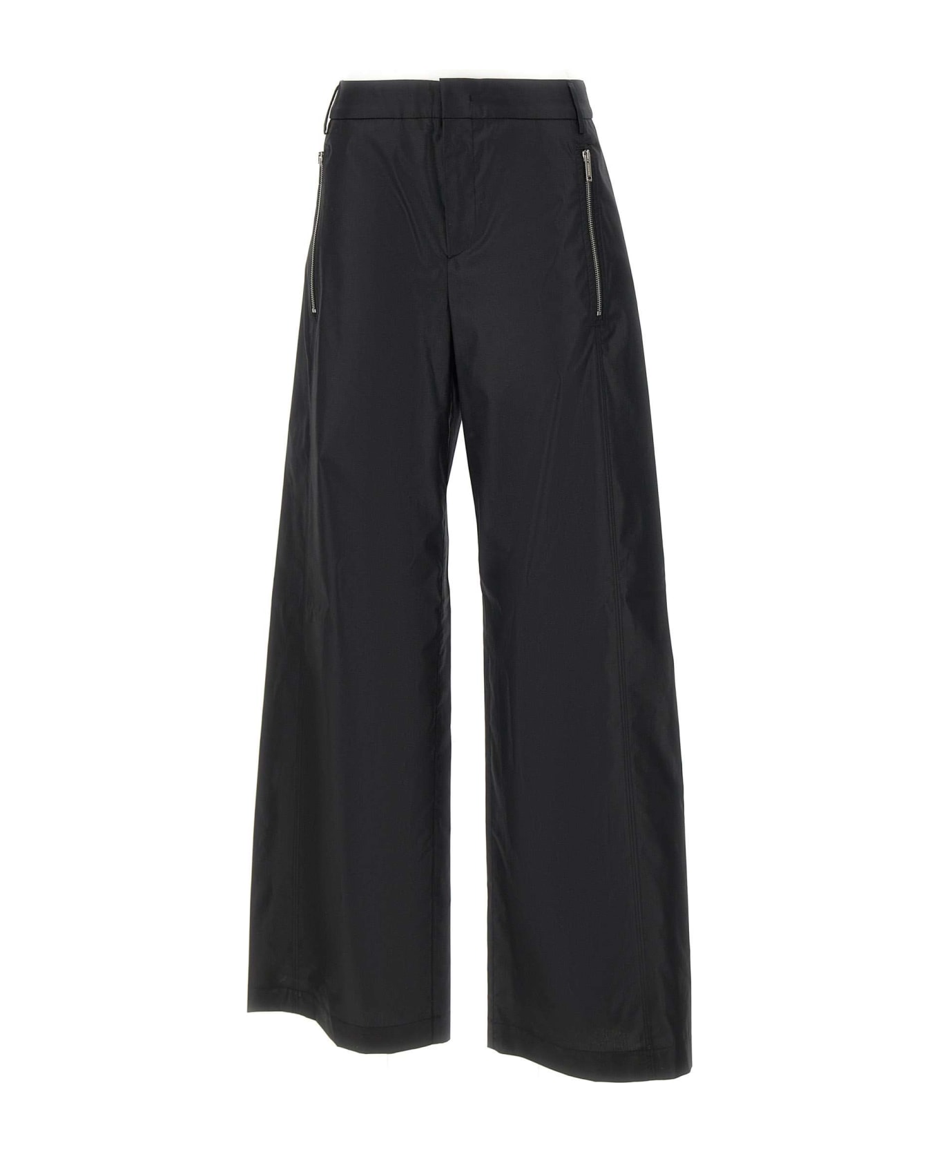 Iceberg Cinched Cotton Trousers - BLACK