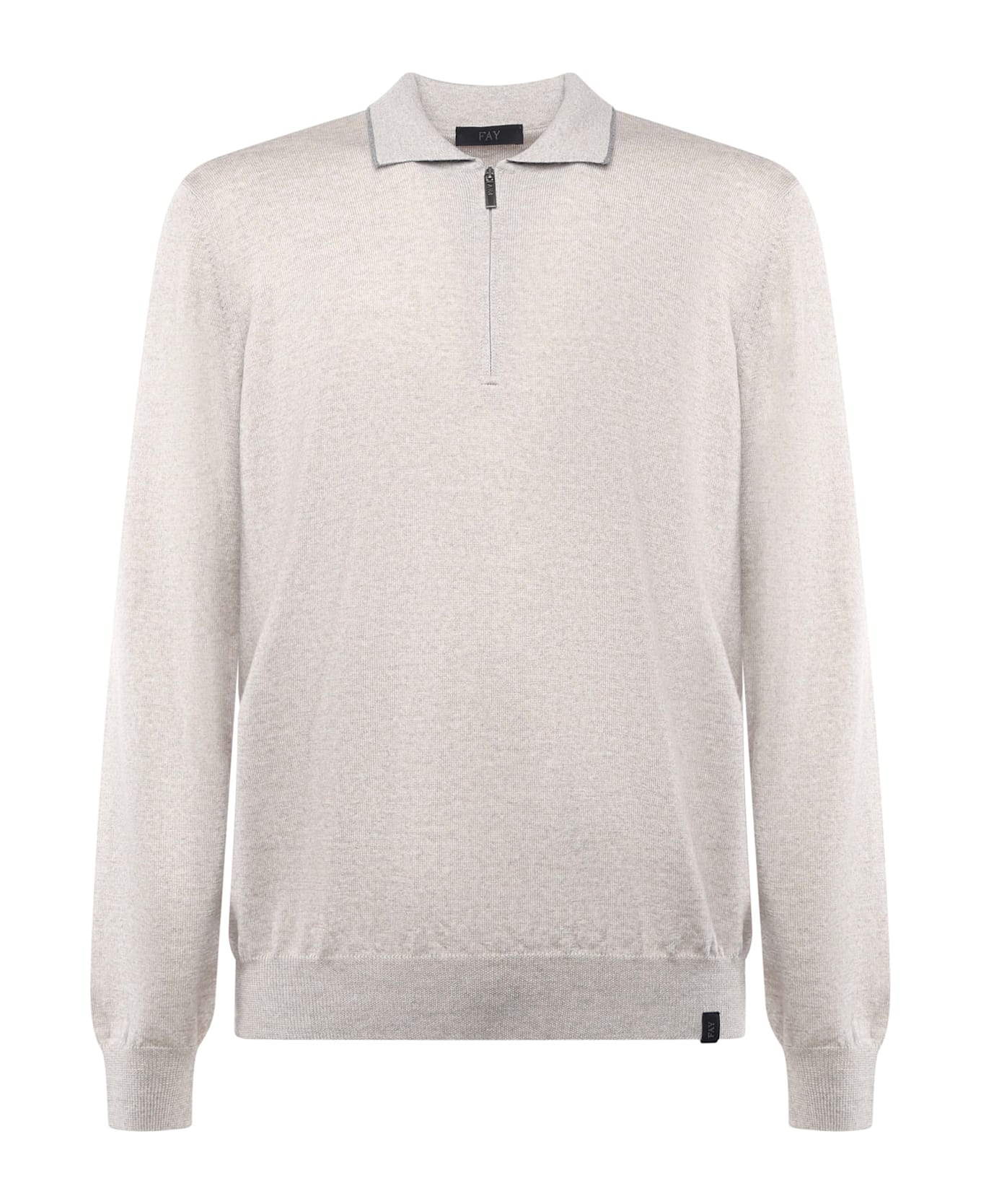 Fay Wool Polo - Grey