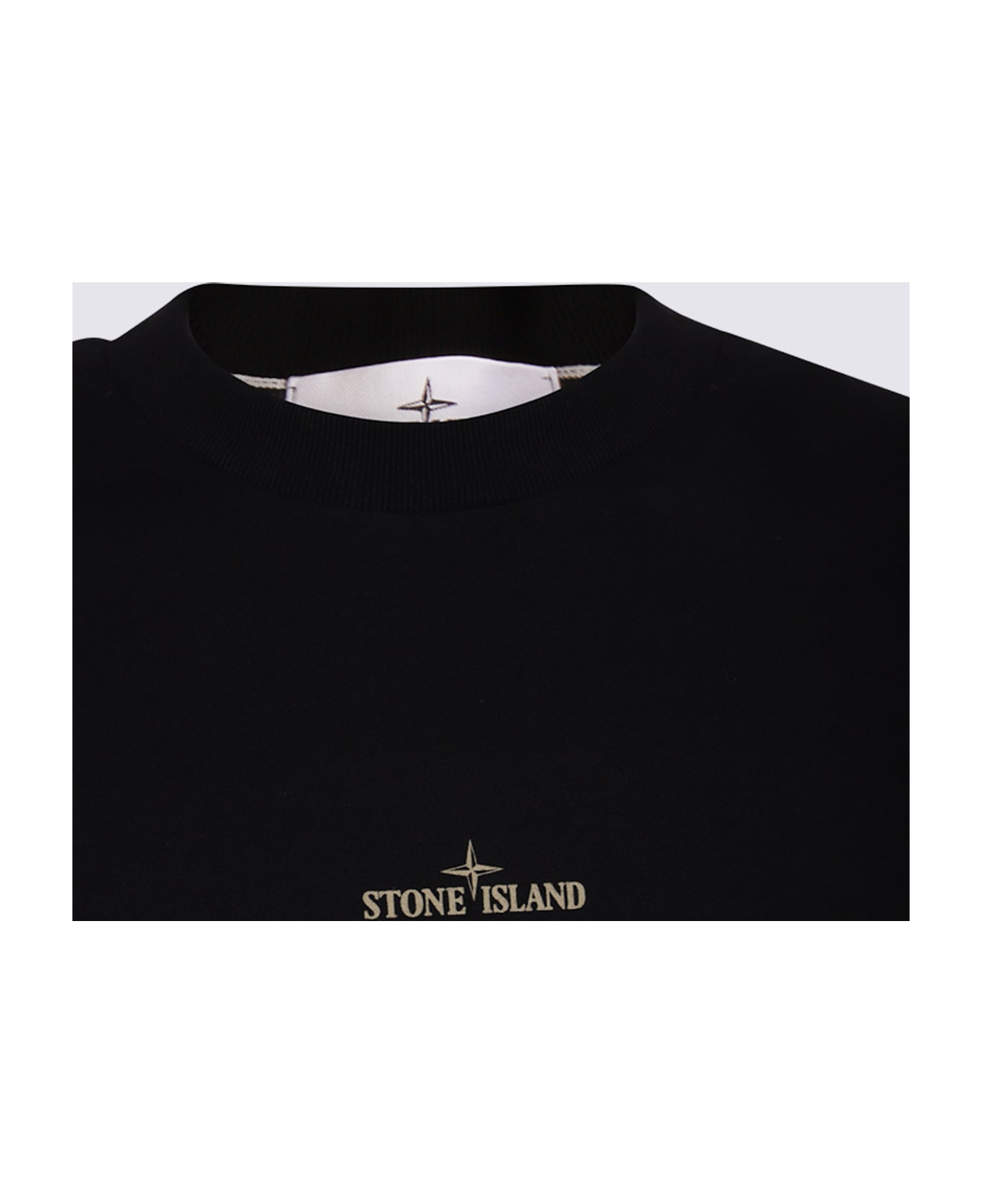 Stone Island Black Cotton T-shirt - Black