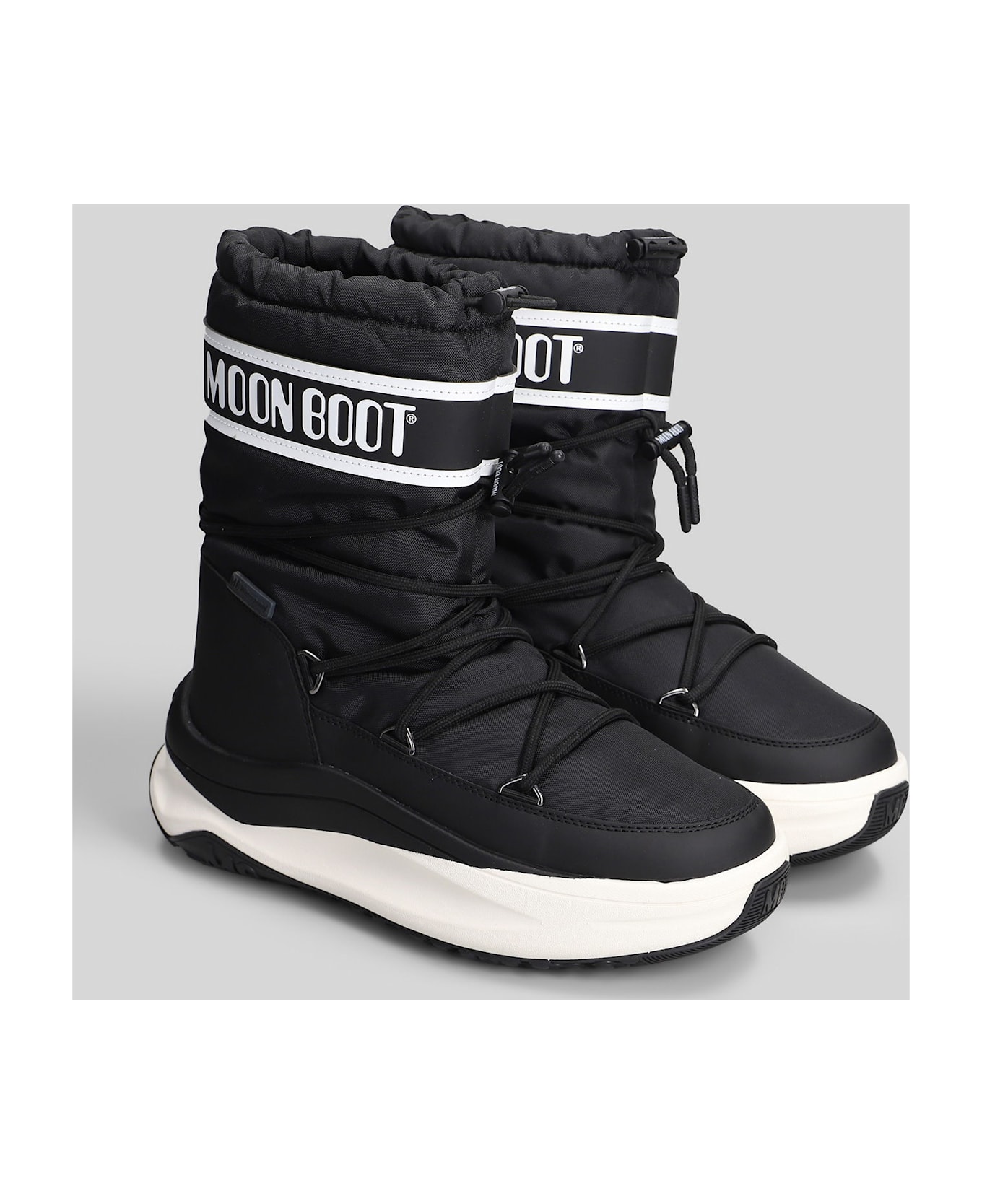 Moon Boot Mb Moon247 Polar Low Heels Ankle Boots In Black Pvc - black