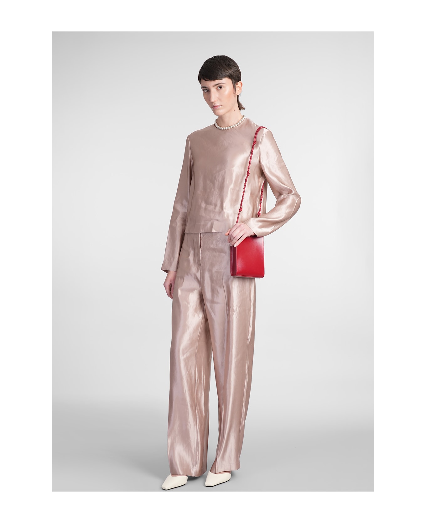 Loulou Studio Sally Pants In Rose-pink Linen - rose-pink