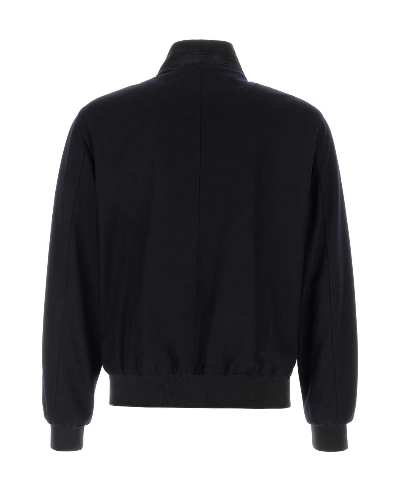 Moorer Midnight Blue Velvet Axten Bomber Jacket - BLU