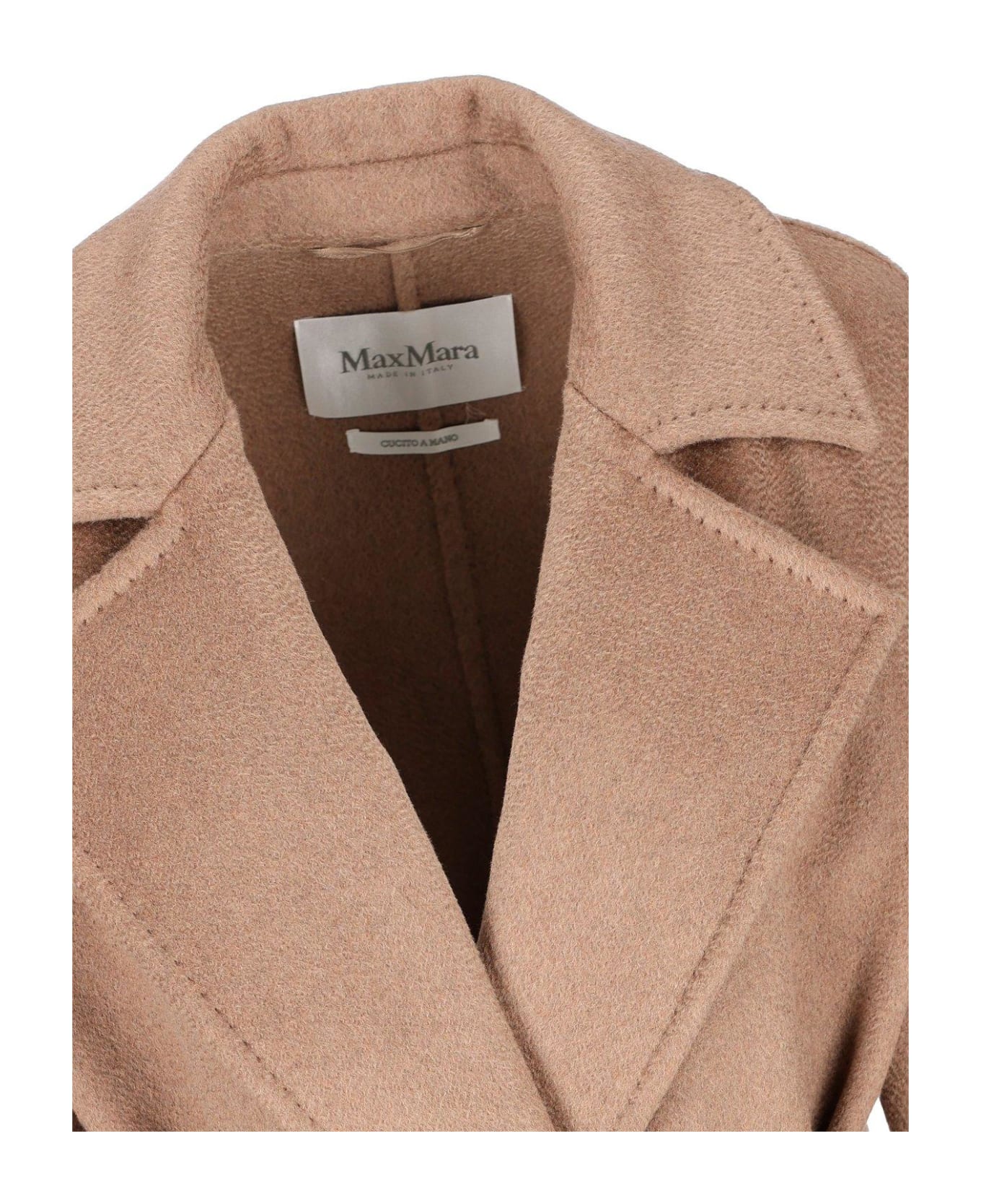 Max Mara Magia Belted Long-sleeved Coat - 0 Bianco コート