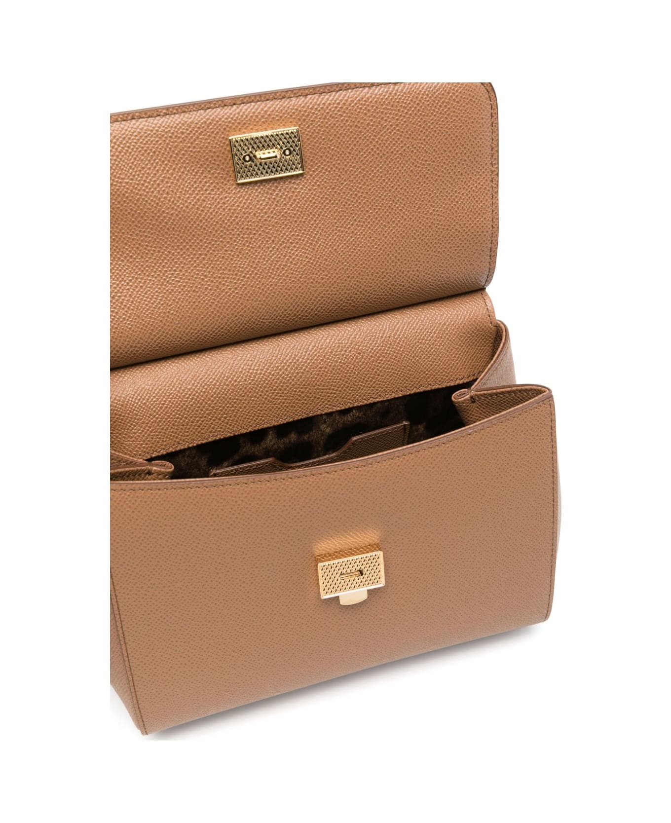 Dolce 
Gabbana Sicily Medium Leather Handbag - Brown