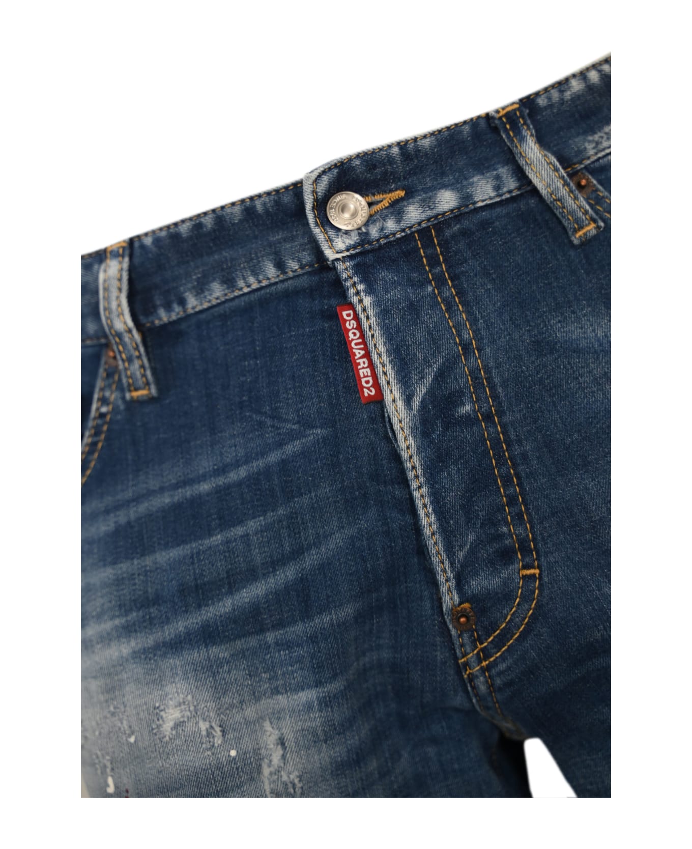 Dsquared2 Skinny Cool Guy Jeans With Patches - BLUE