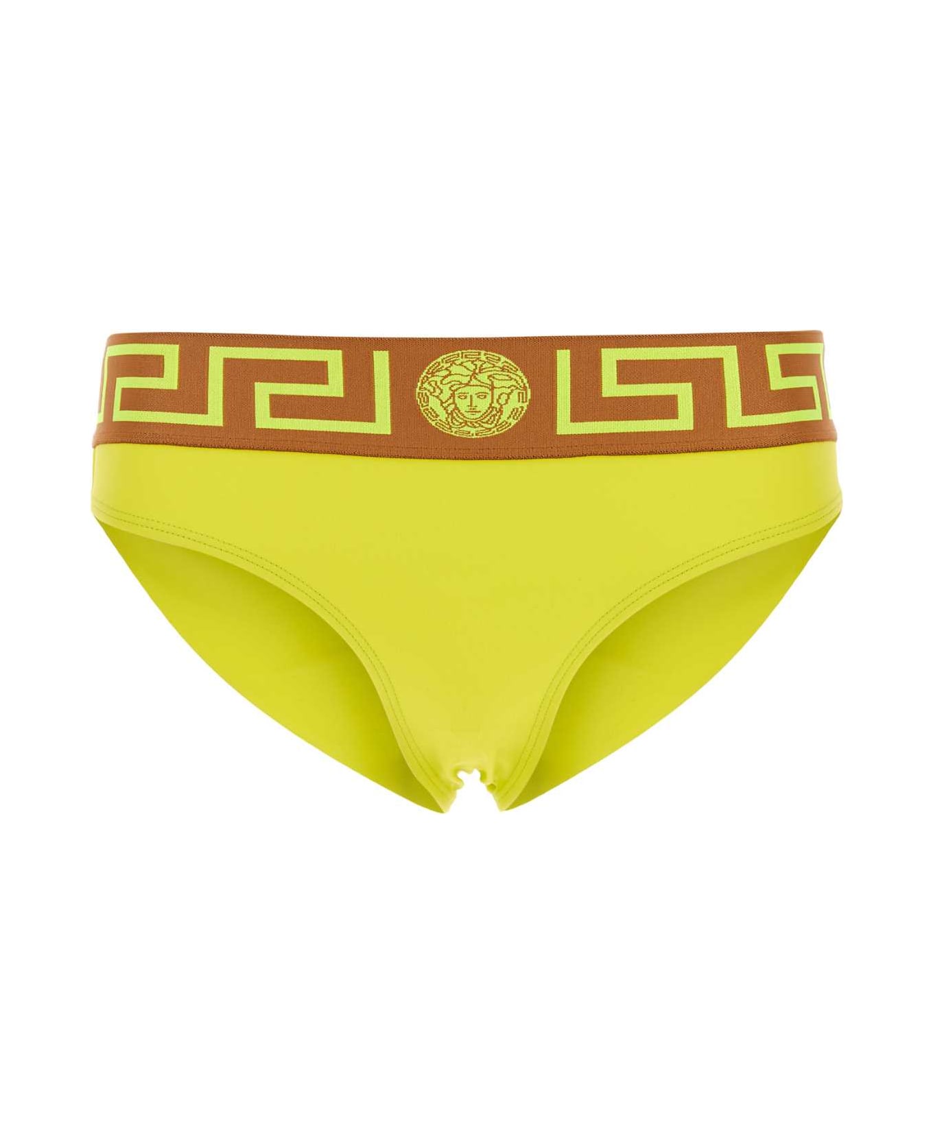 Versace Fluo Yellow Stretch Nylon Swimming Brief - MIMOSACAMELYELLOW