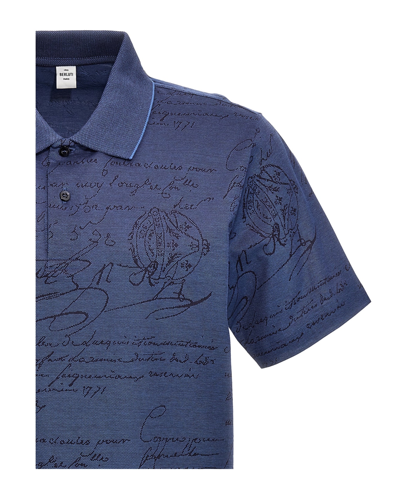 Berluti 'scritto' Polo Shirt - Blue