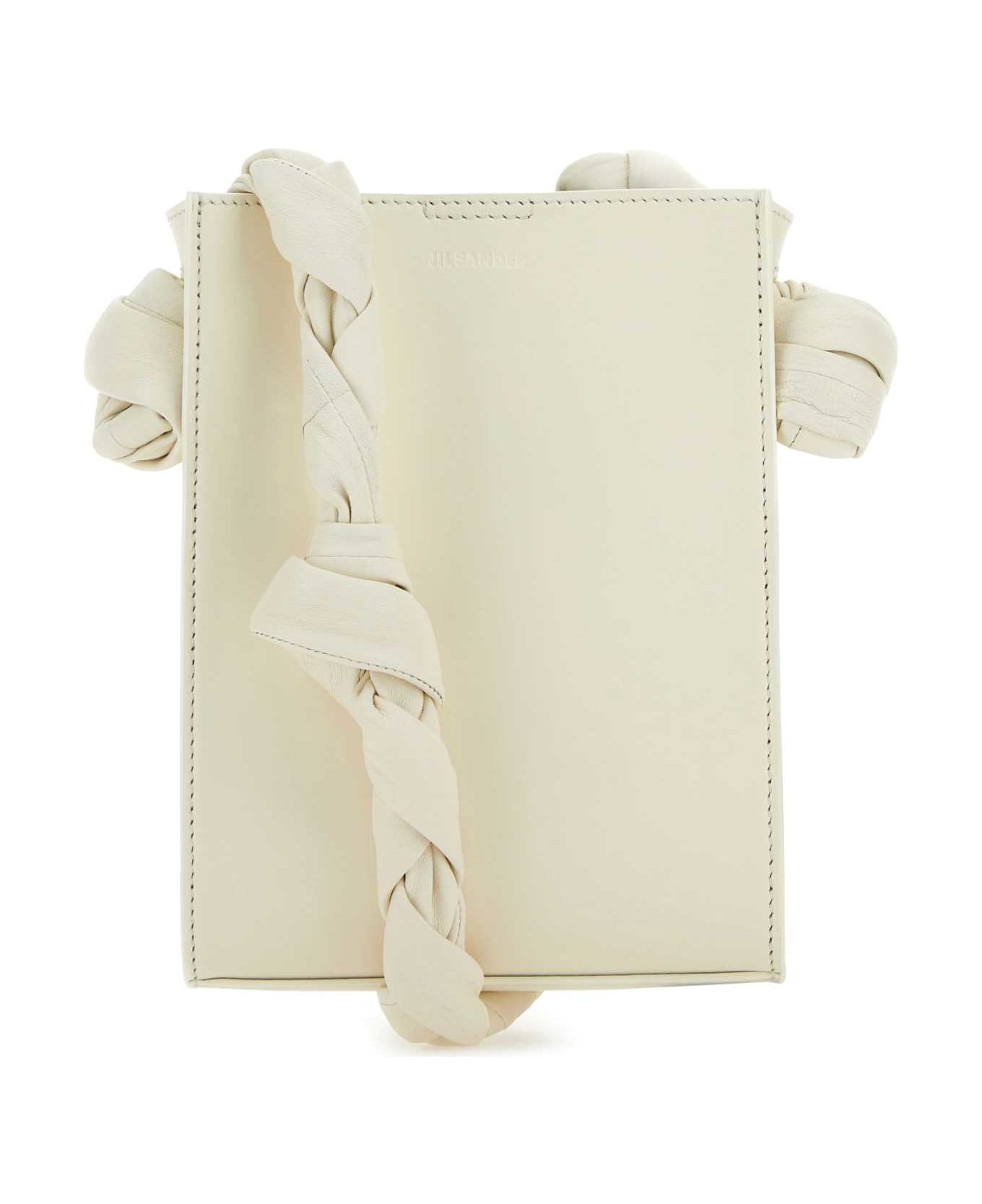 Jil Sander Ivory Leather Tangle Shoulder Bag - EGGSHELL