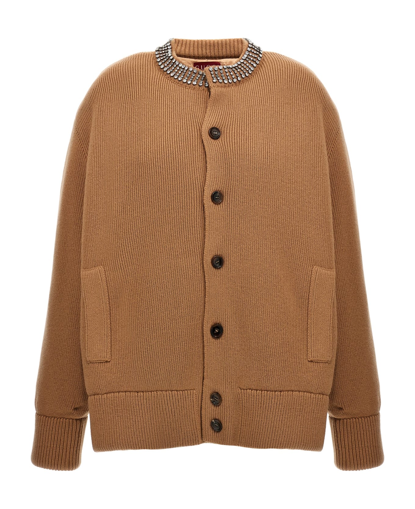 Gucci Jewel Padded Cardigan - Beige