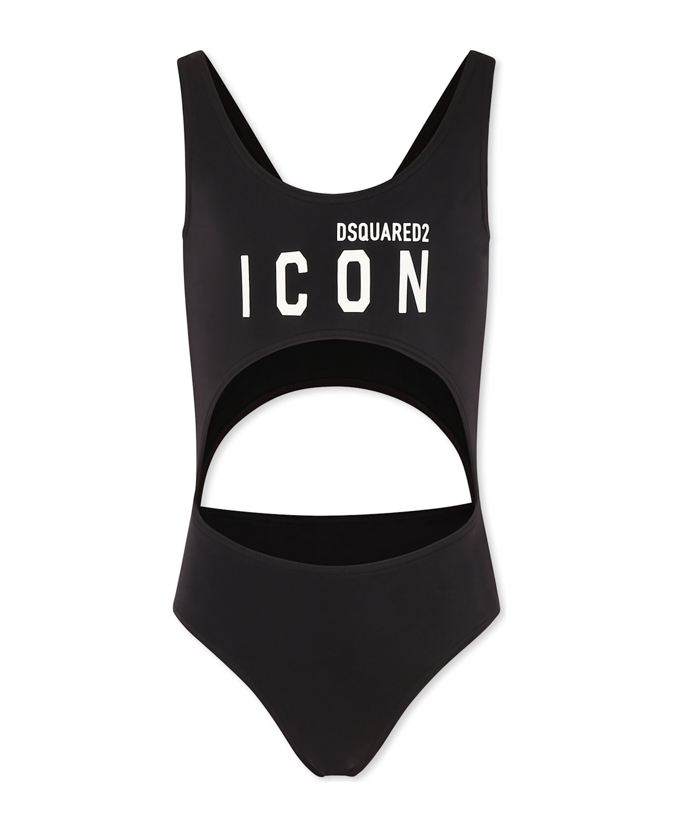 Dsquared2 Black Swimsuit For Girl With Logo - Black