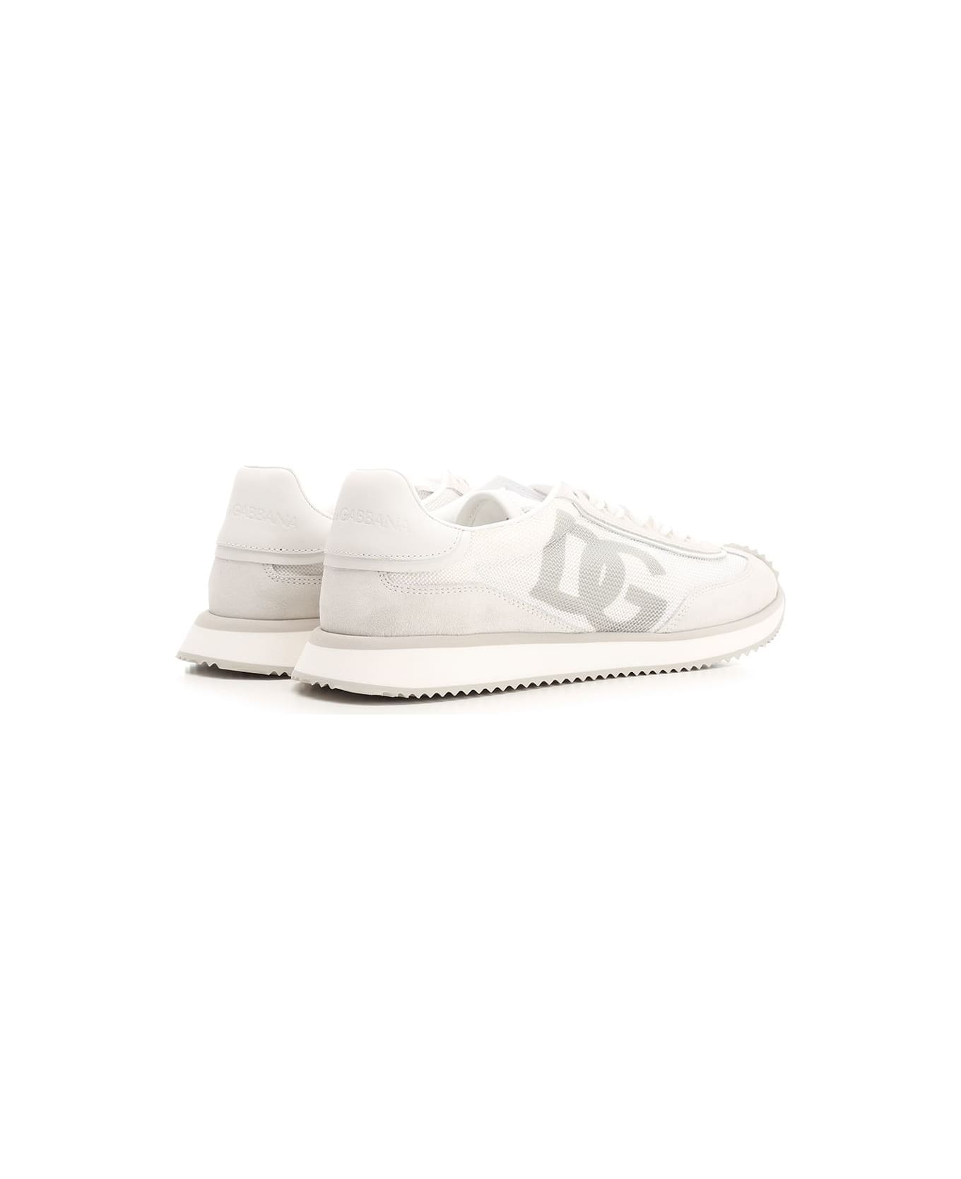 Dolce & Gabbana 'dg Cushion' Mesh Sneakers - WHITE/NEUTRALS