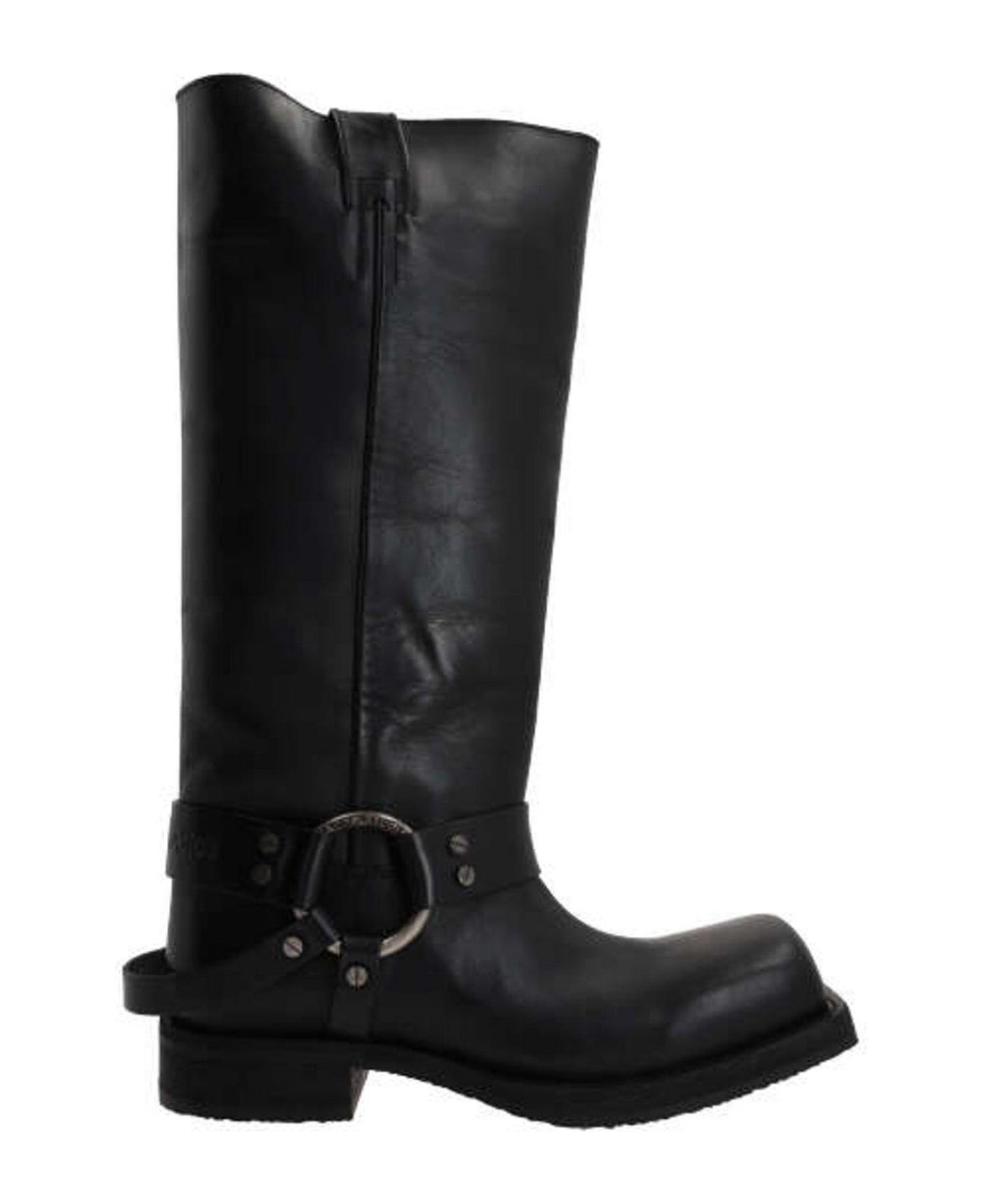 Acne Studios Square Toe Pull-on Boots - BLACK