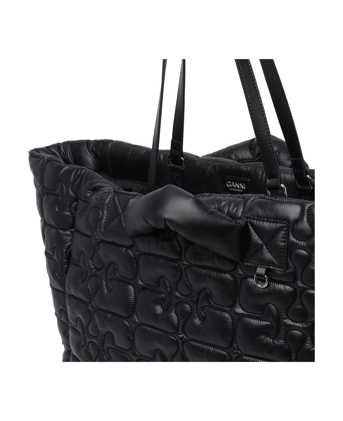 Ganni Re-tech Quilted Tote Bag - Black