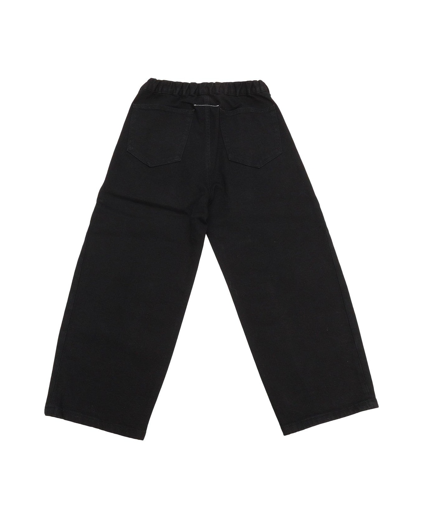 MM6 Maison Margiela Logo Embroidered Straight Leg Jeans - Black