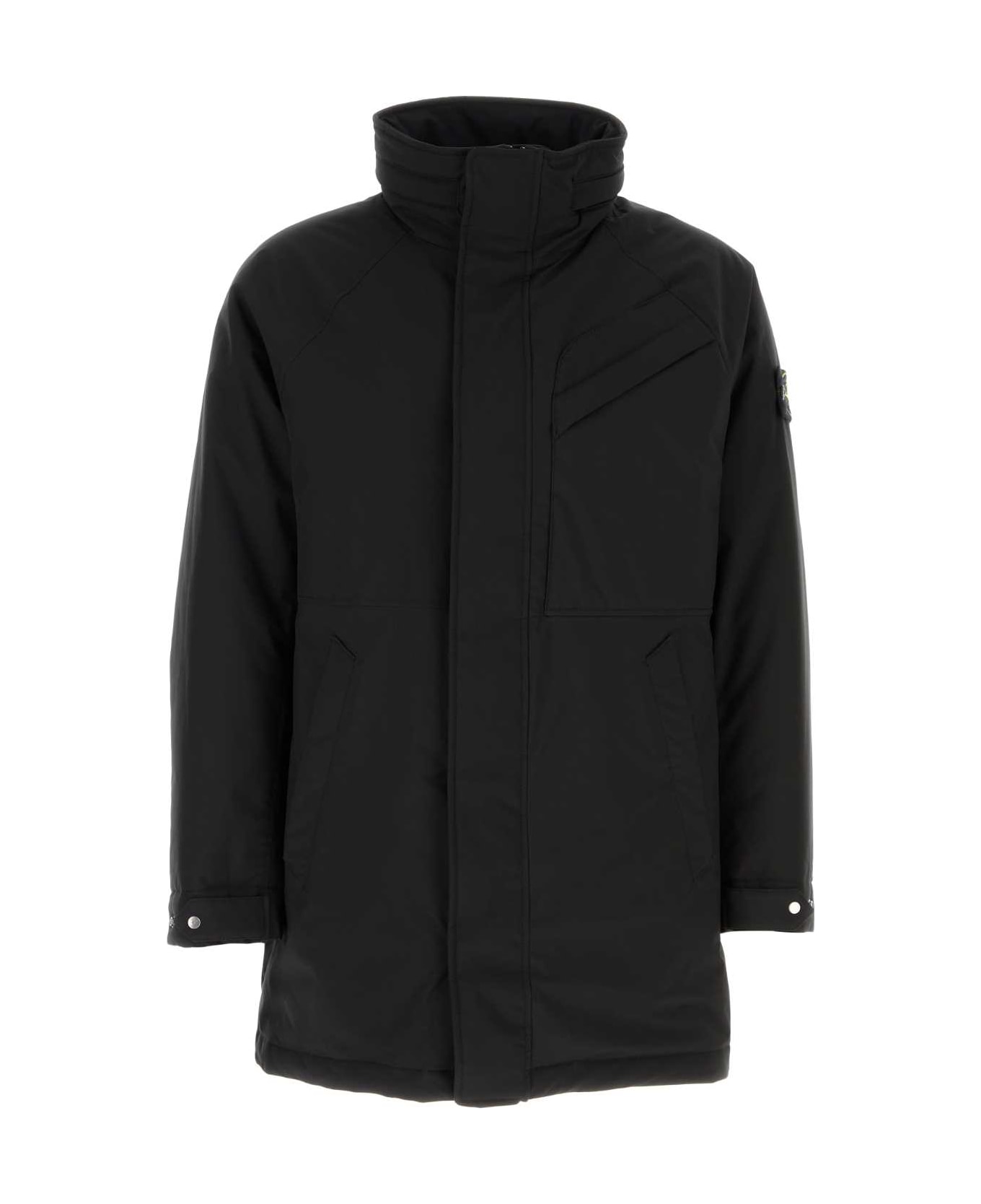 Stone Island Black Stretch Polyester Padded Jacket - BLACK