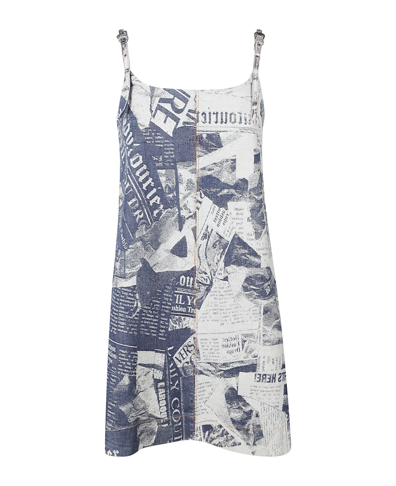 Versace Jeans Couture Mini Buckled Printed Dress - Indaco