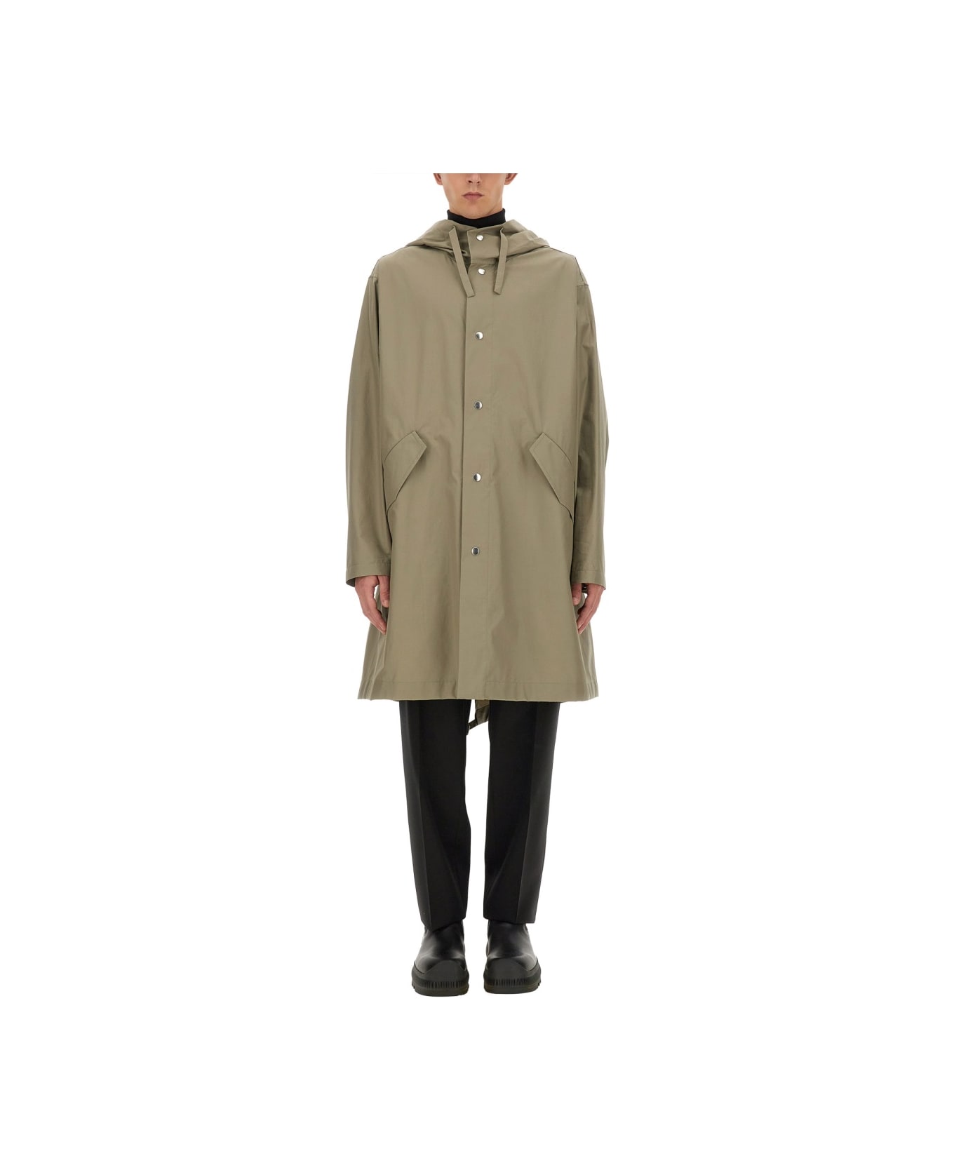 Jil Sander Parka With Logo - GREEN