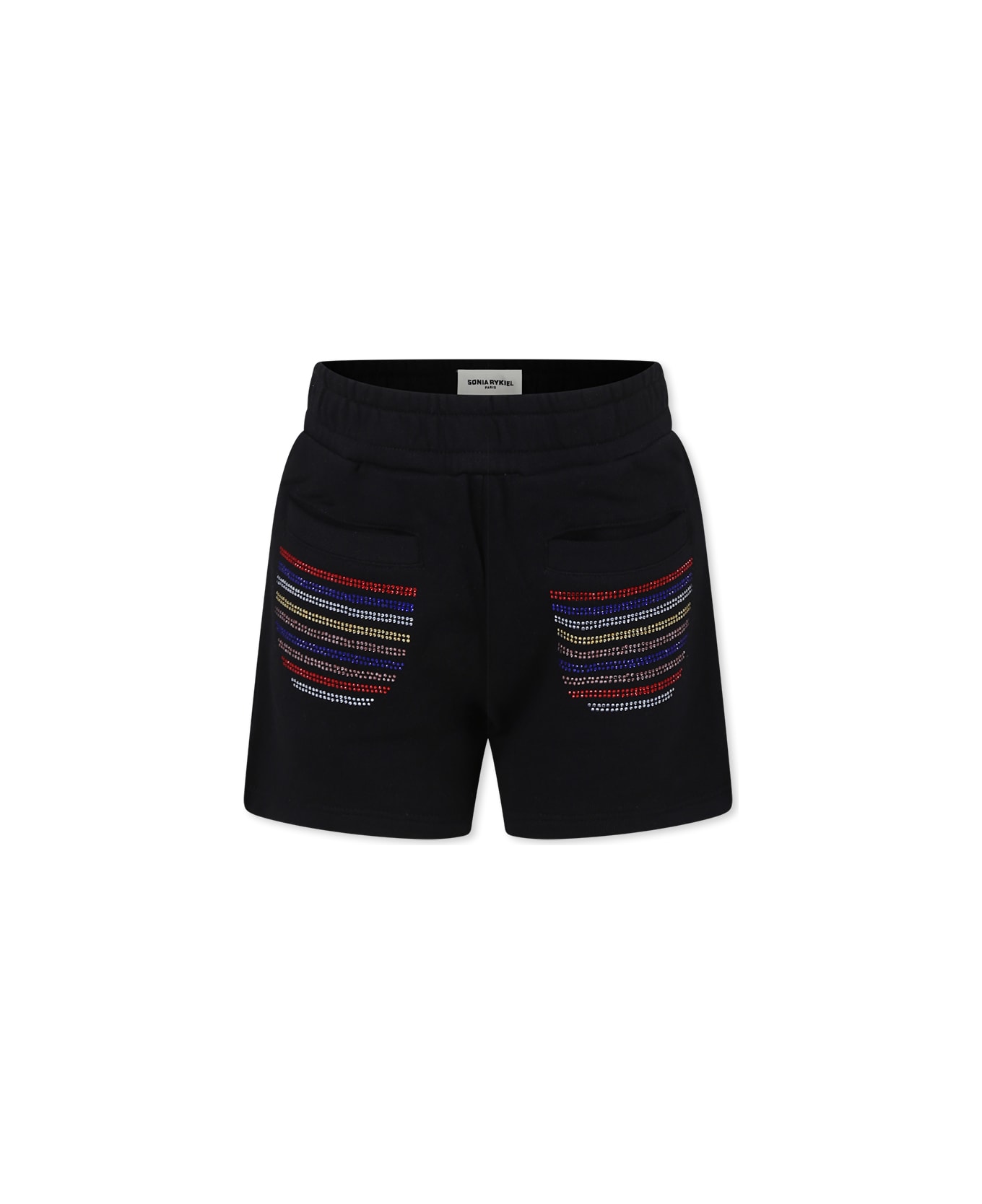 Rykiel Enfant Black Shorts For Girl With Logo - Black