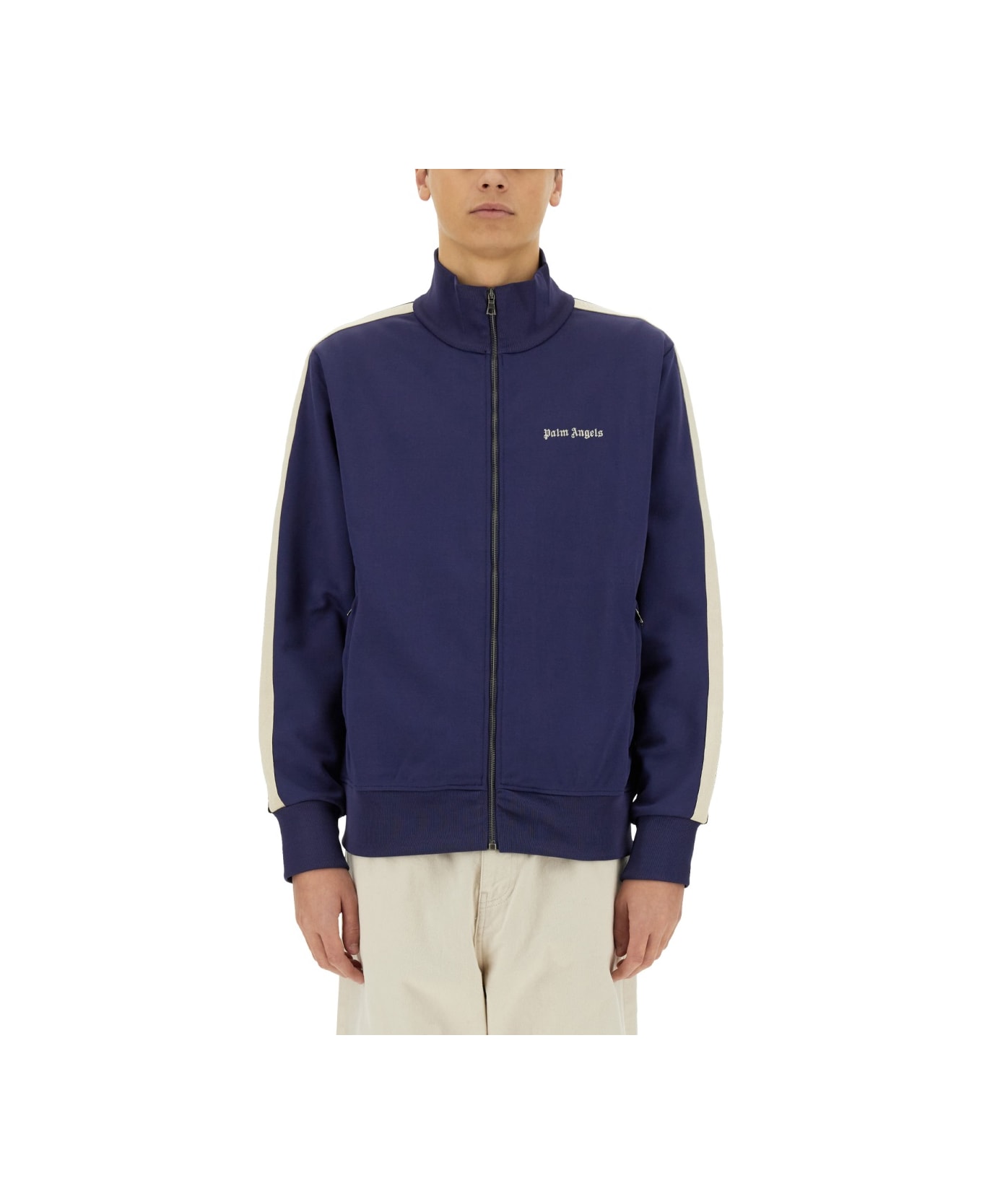 Palm Angels Zip Sweatshirt. - PURPLE