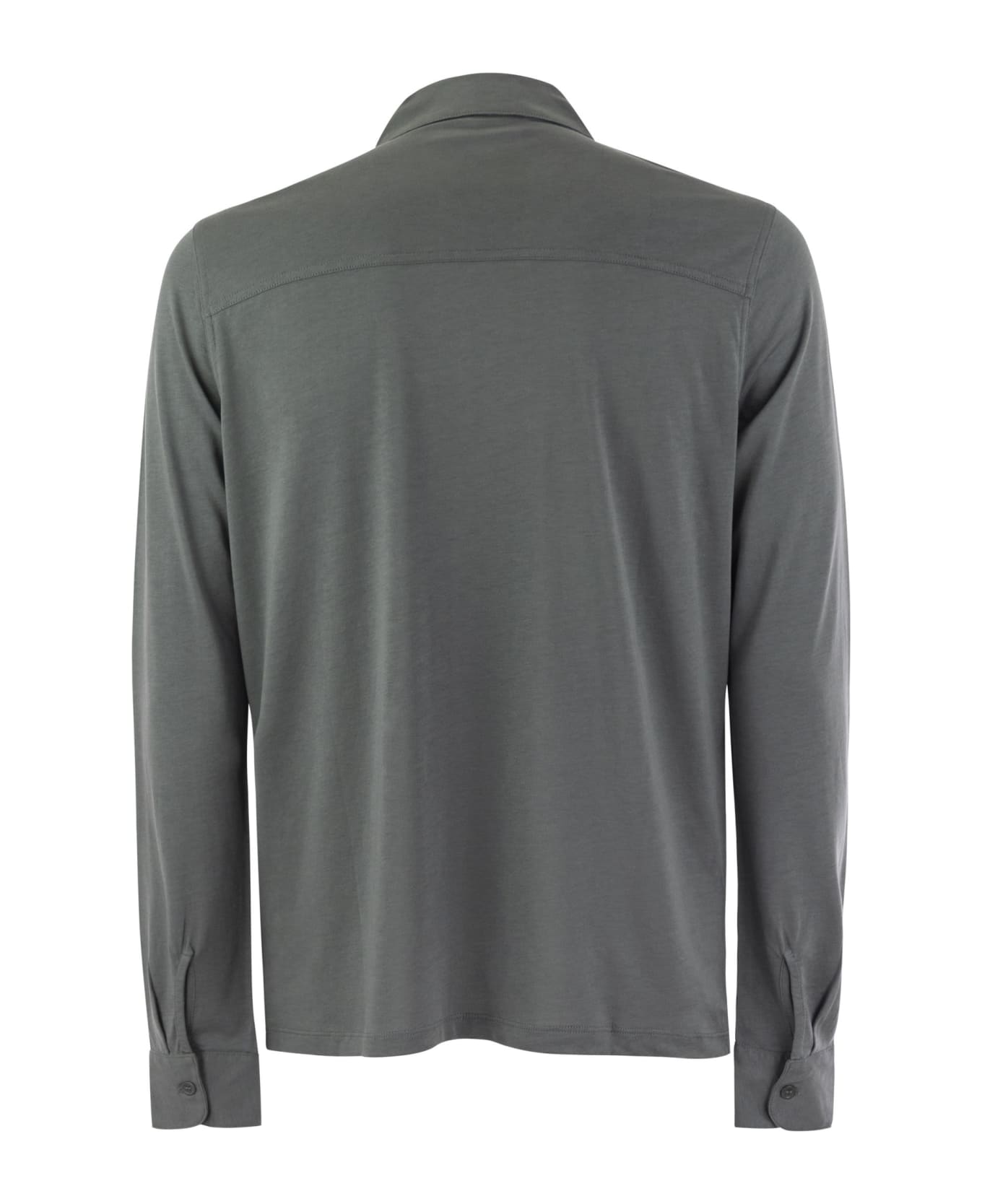 Majestic Filatures Long-sleeved Shirt In Lyocell And Cotton - Grey シャツ