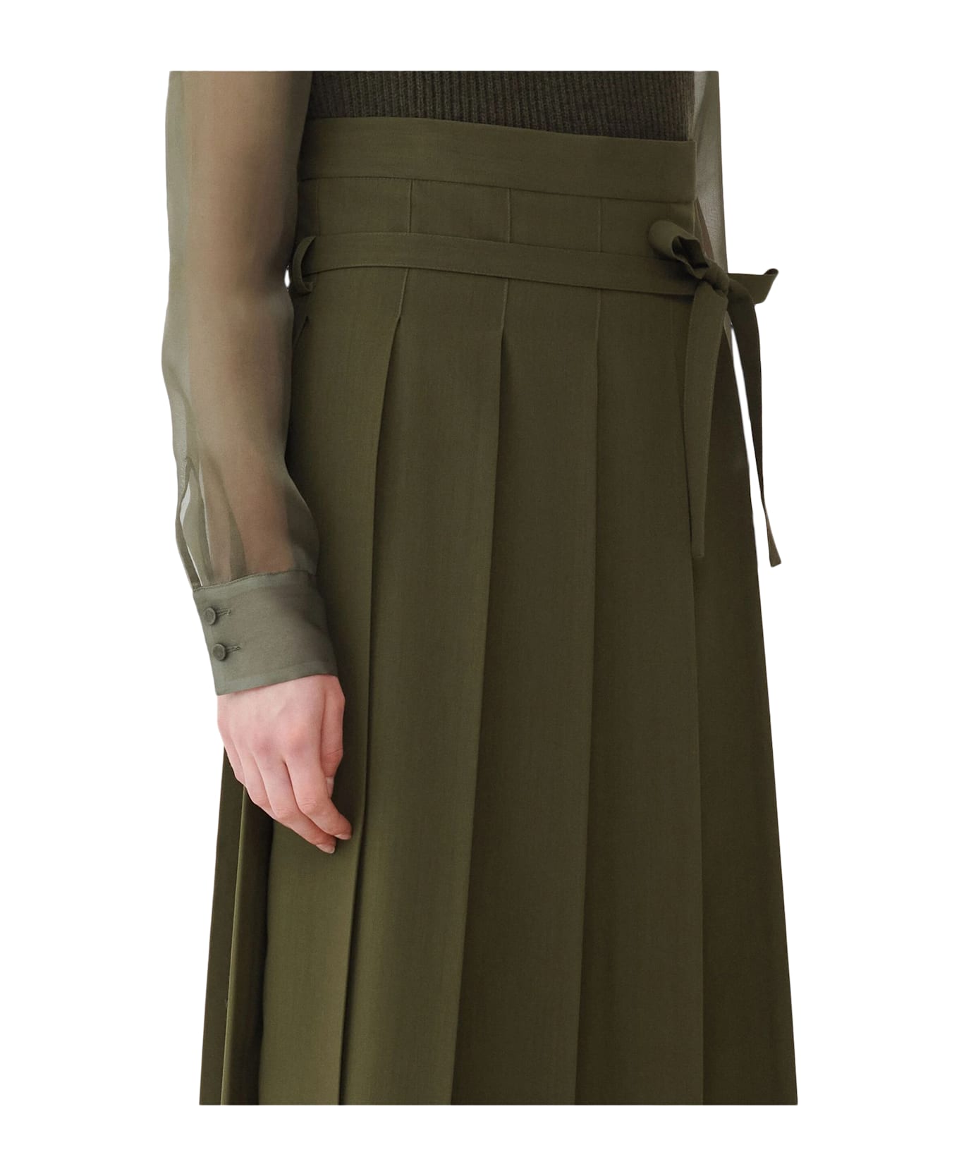 Fabiana Filippi Wool Midi Skirt - Green