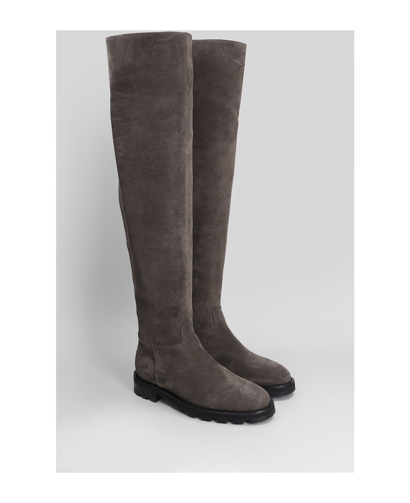 Roberto Festa Luz Low Heels Boots In Dark Brown Suede - dark brown