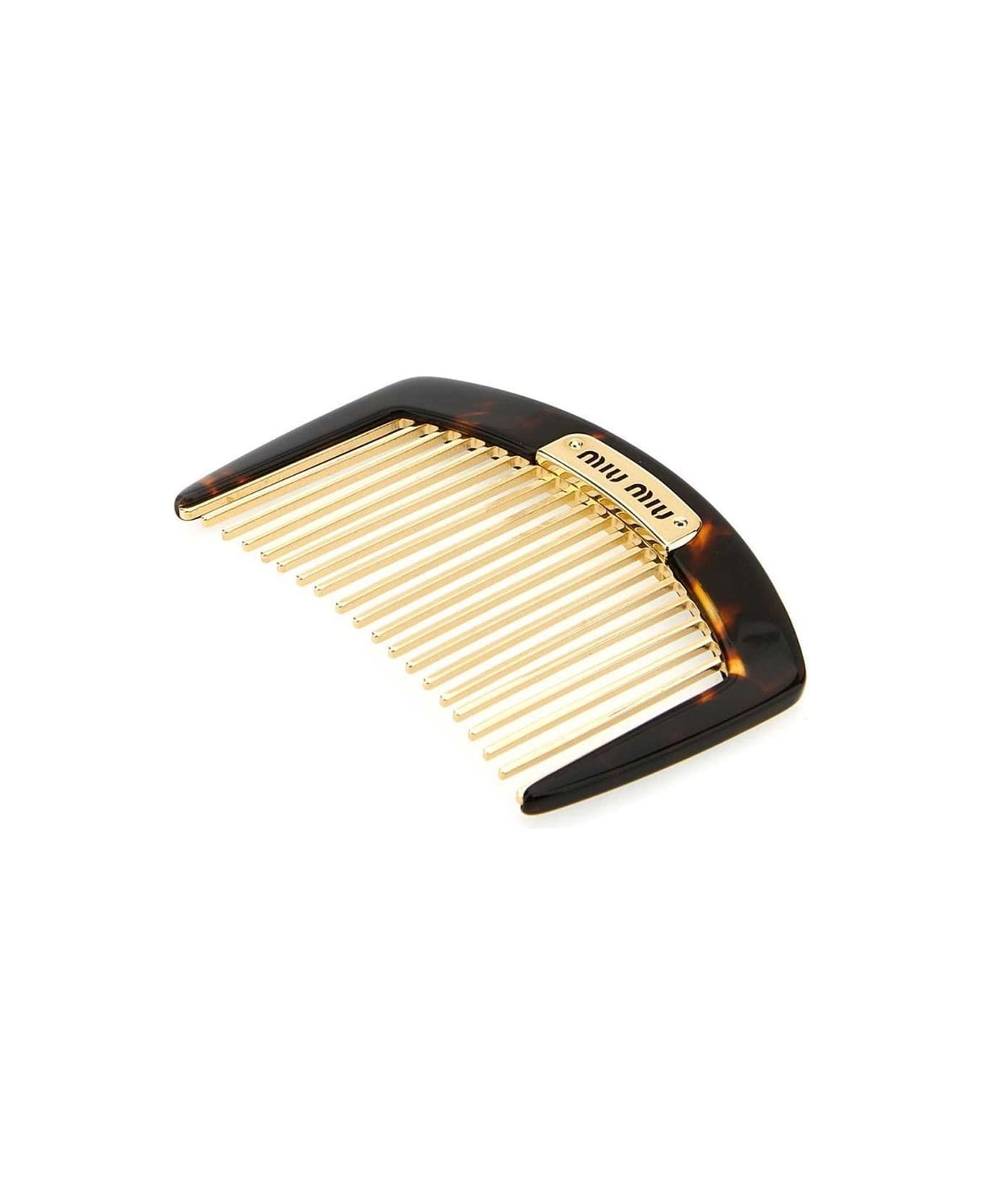 Miu Miu Hair Tortoiseshell Hair Comb - Brown