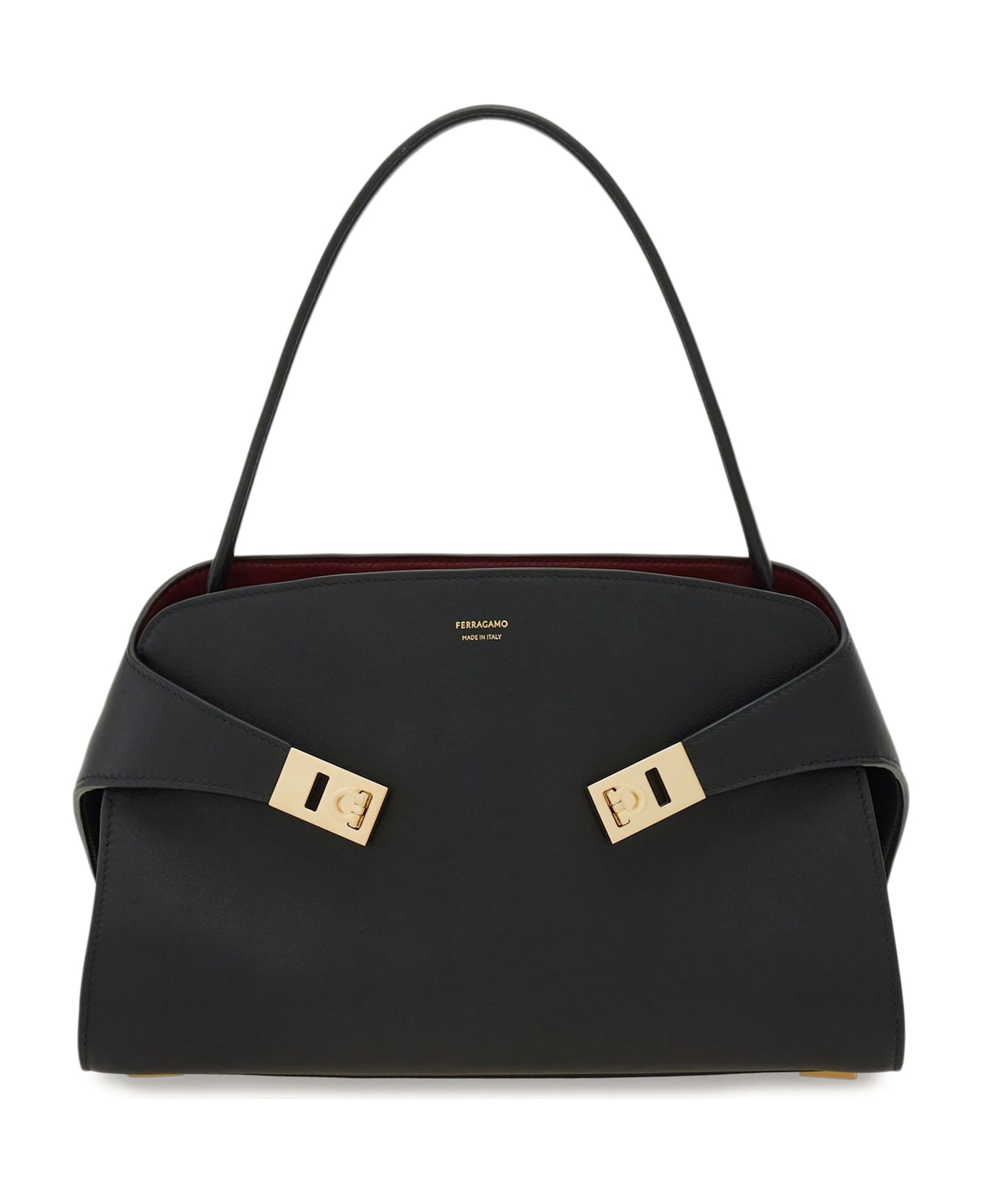 Ferragamo Hug Soft Two-tone Shoulder Bag (m) - BLUE GRAPHITE