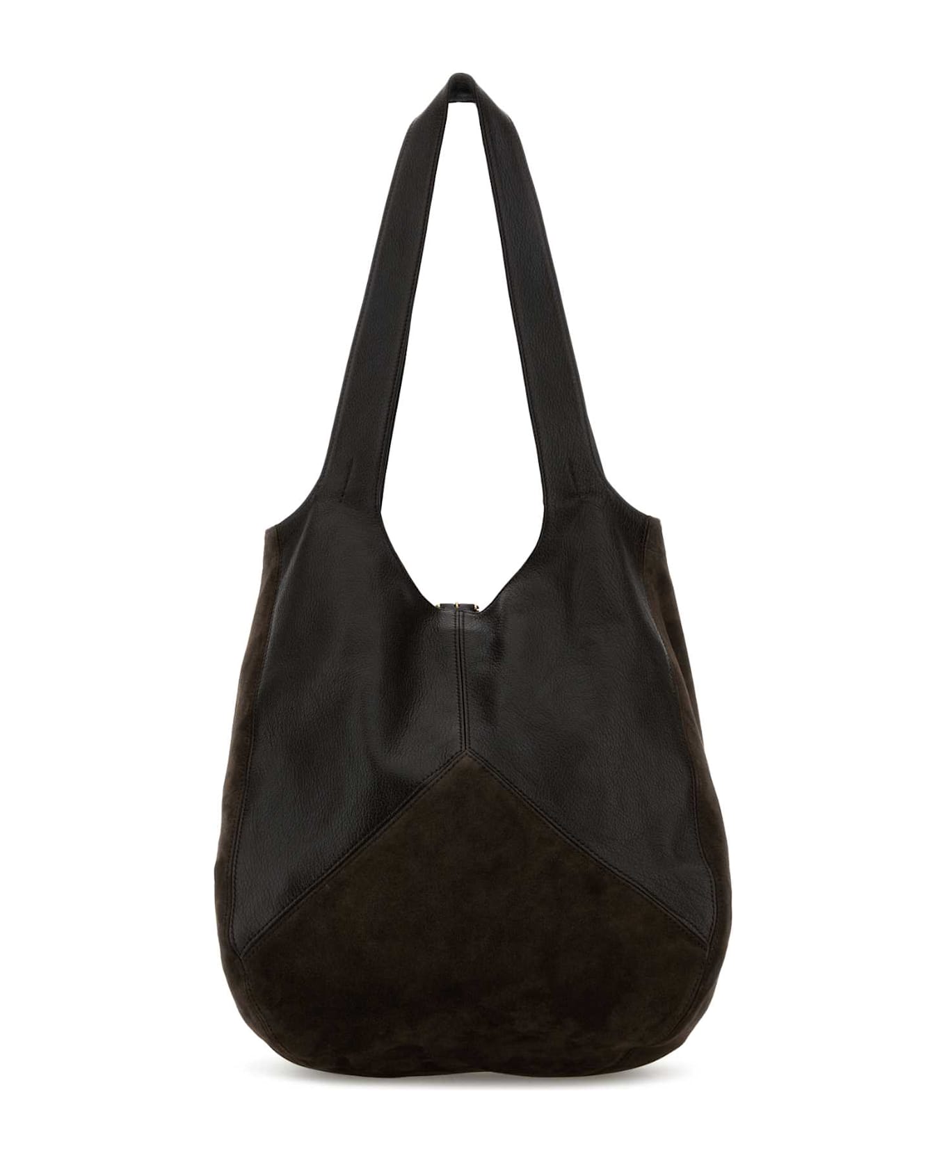 Chloé Brown Suede And Leather Balloon Shopping Bag - KOHLBROWN