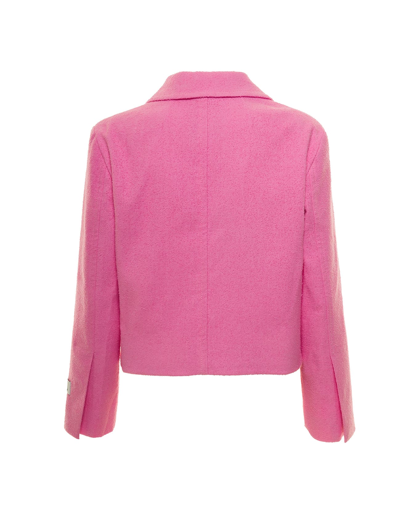 Patou Pink Jacket With Branded Buttons In Cotton Blend Tweed Woman - 453B