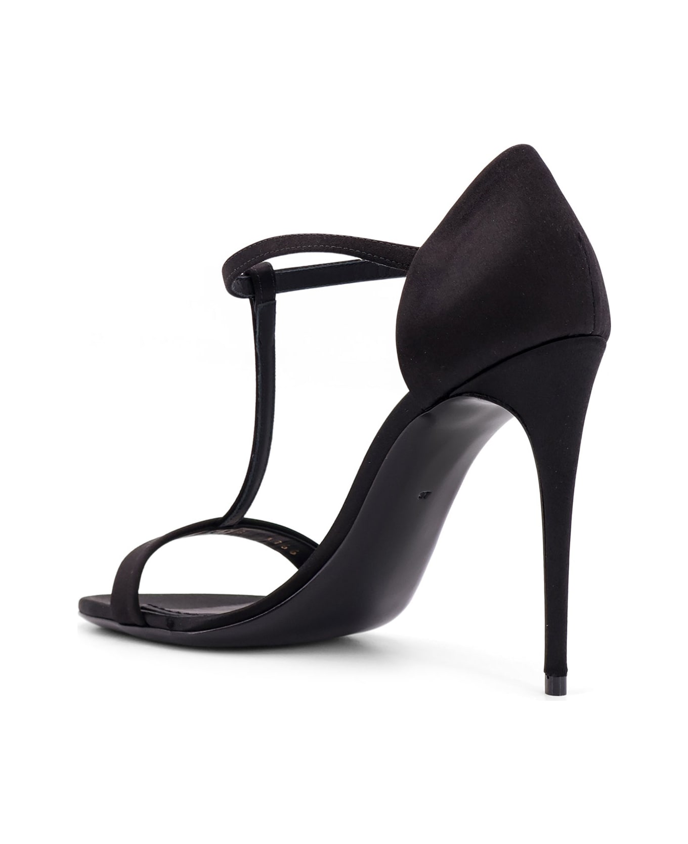 Dolce & Gabbana Satin Sandals With Metal Monogram - Black