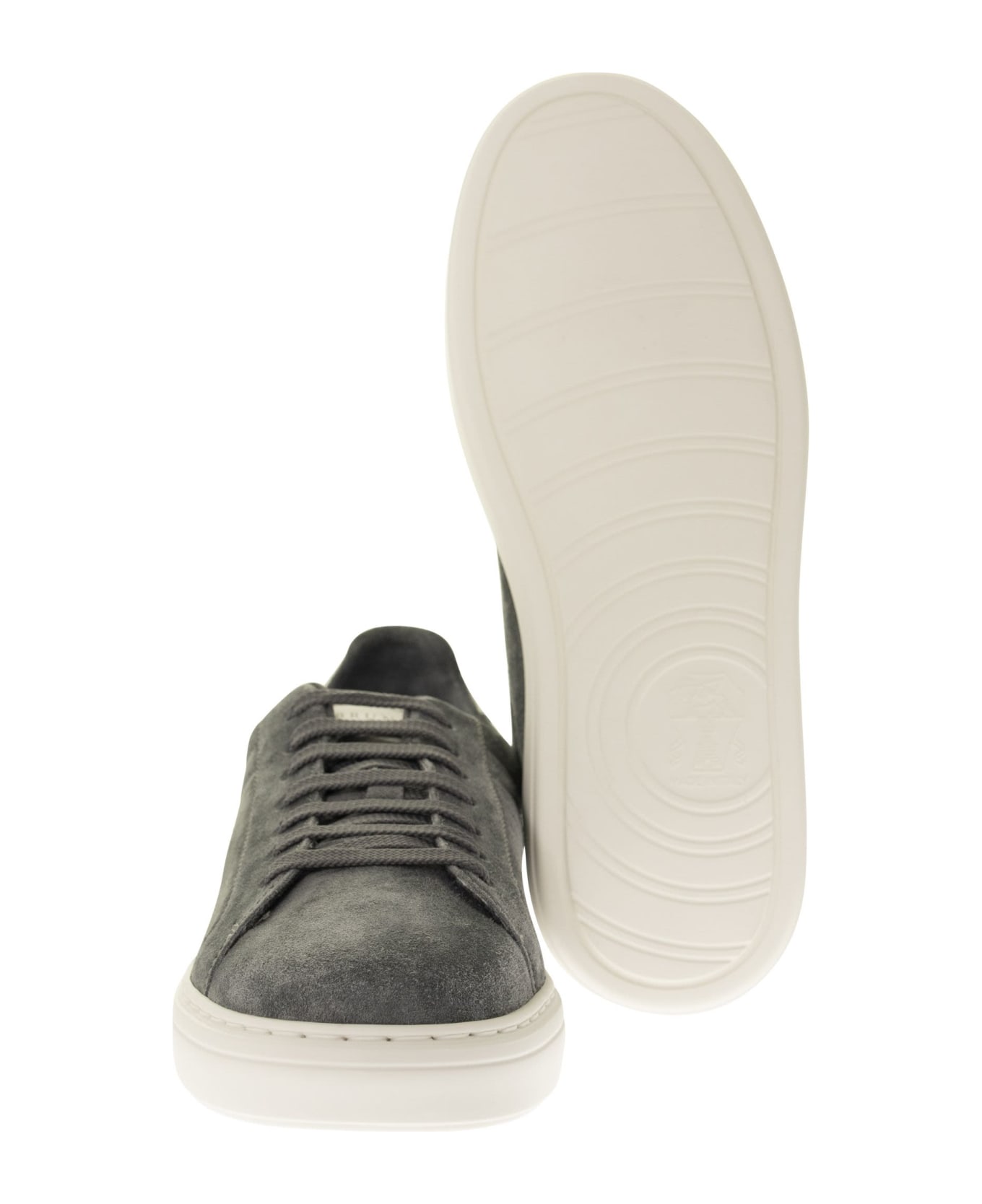 Brunello Cucinelli Washed Suede Sneakers - Grey