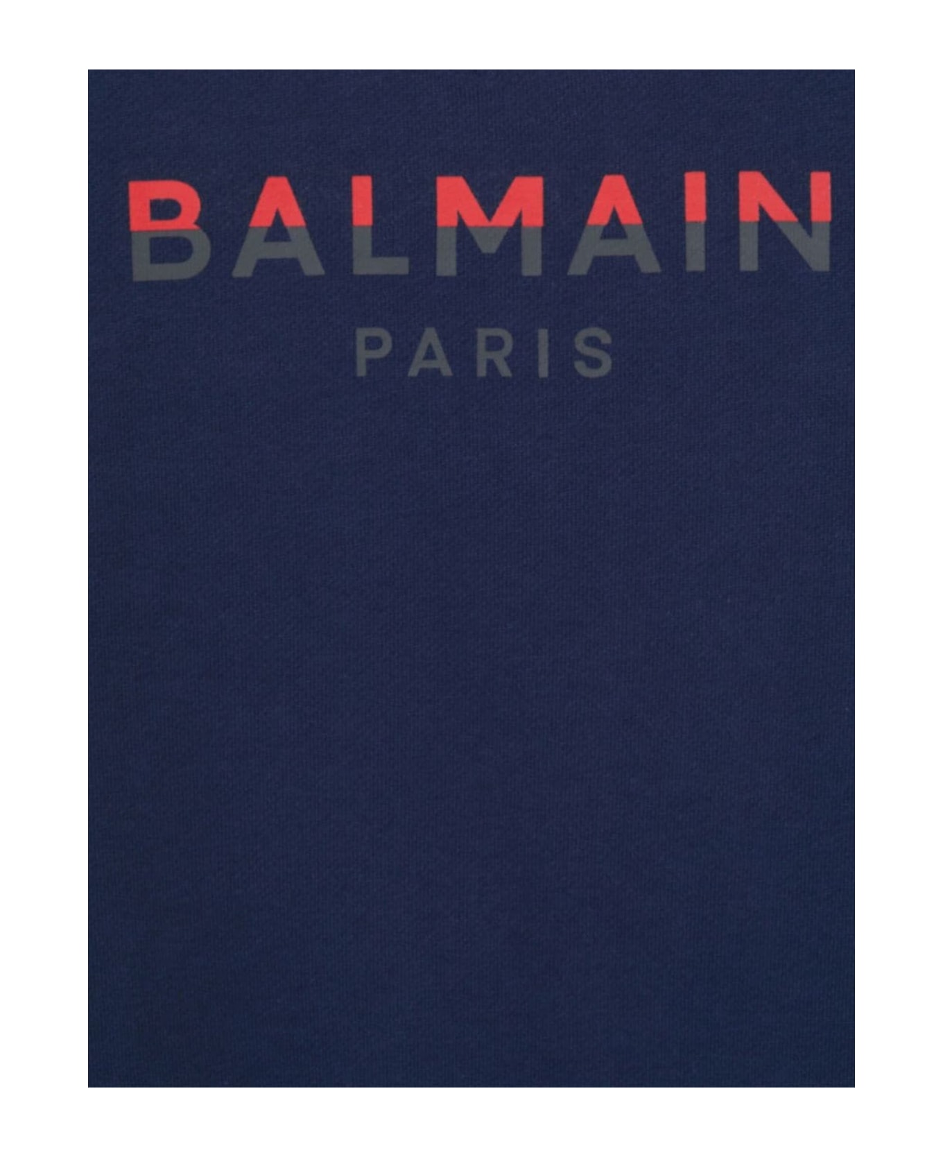 Balmain Navy Blue Cotton Sweatshirt - BALMAIN B-BOLD SLIP-ON SHOES